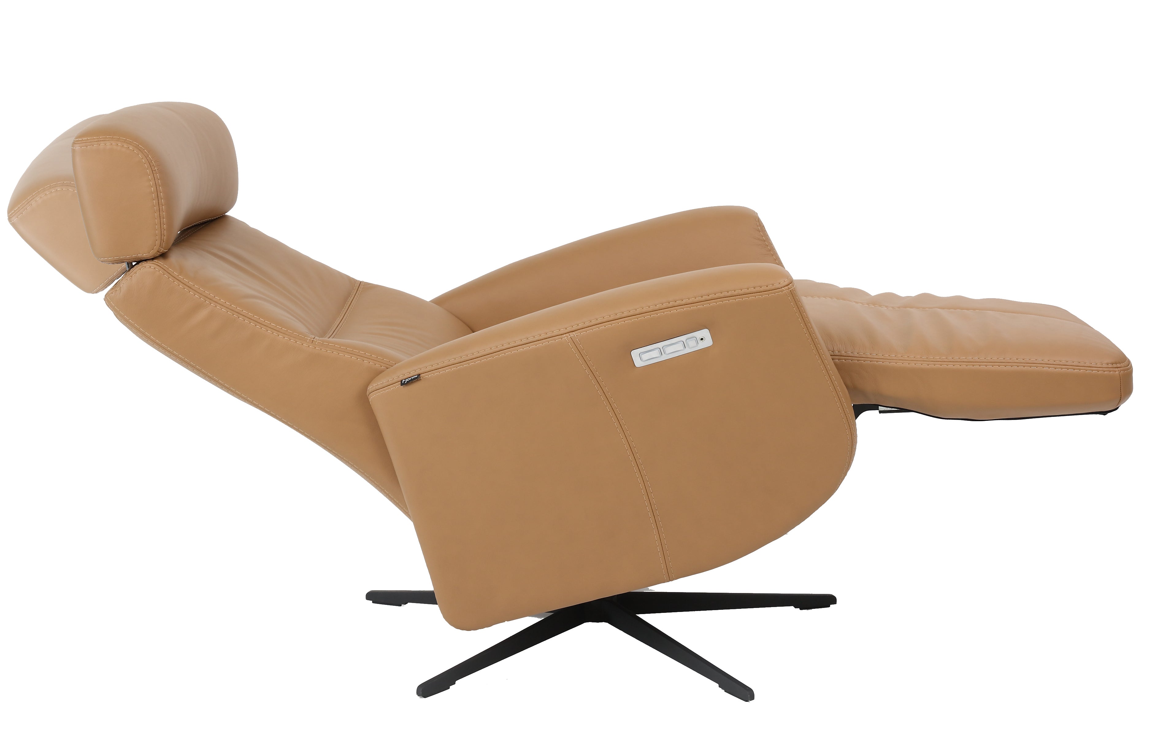 Fjords Magnus Modern Recliner Chair - Ergonomic PU Leather Lounge Chair with Adjustable Backrest & Footrest - Perfect for Living Room, Home Theater & Office Relaxation
