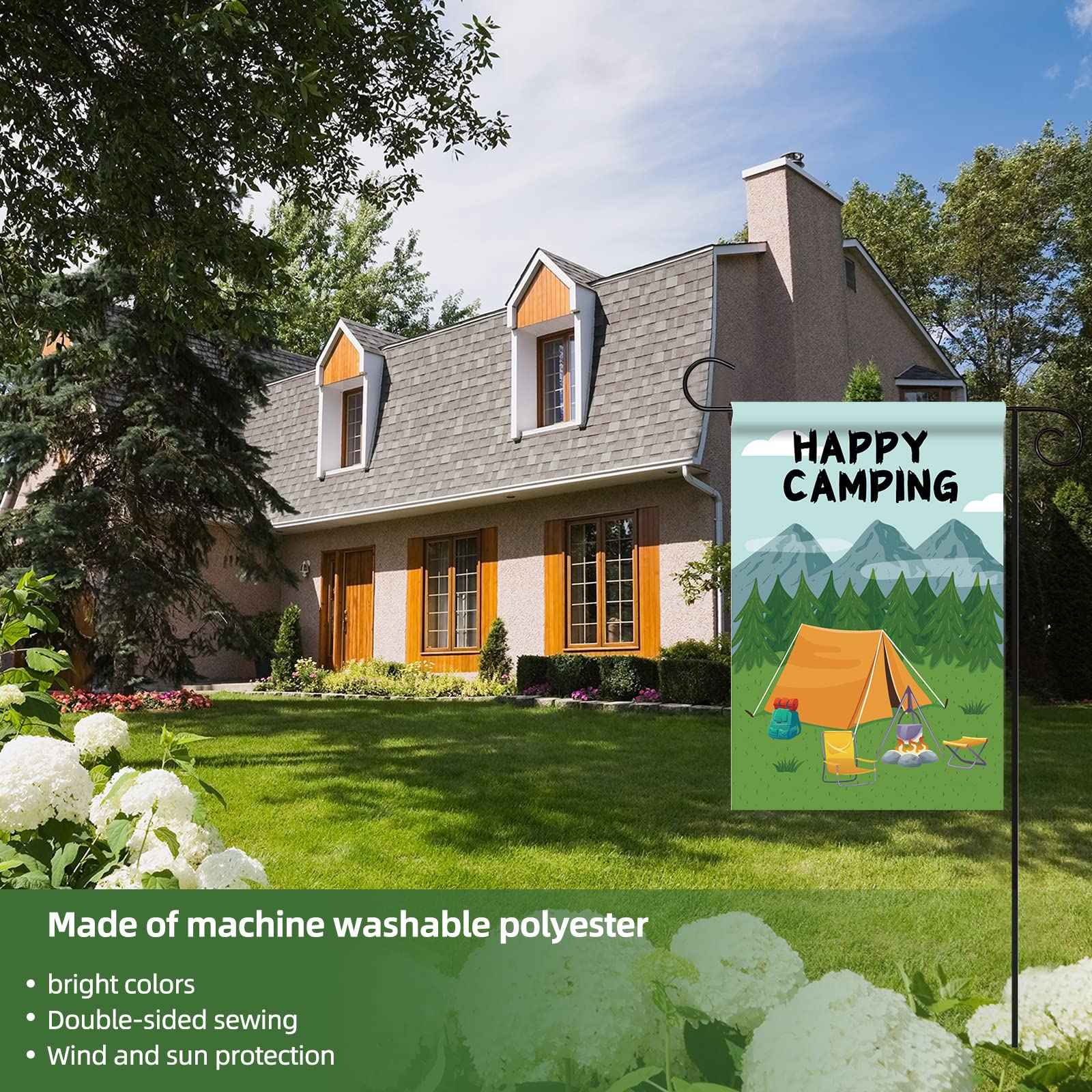 CHUYE Camper Camping Garden Flag - 12×18 Inch Outdoor Decorative Banner for RV, Trailer & Backyard - Perfect Novelty Gift for Camping Enthusiasts | Ideal for Patio, Garden & Campsite Decor