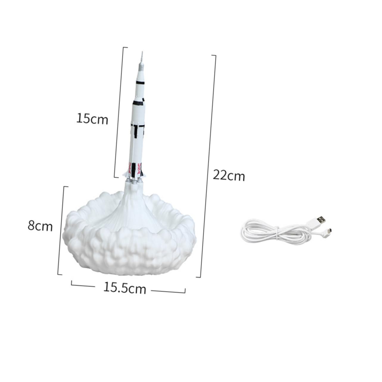 Angoily 3D Printed Rocket LED Night Light for Girls - Soft Glow Bedroom Decor, Kids Room Nightlight, Nursery Lamp for Safe & Comfortable Sleep