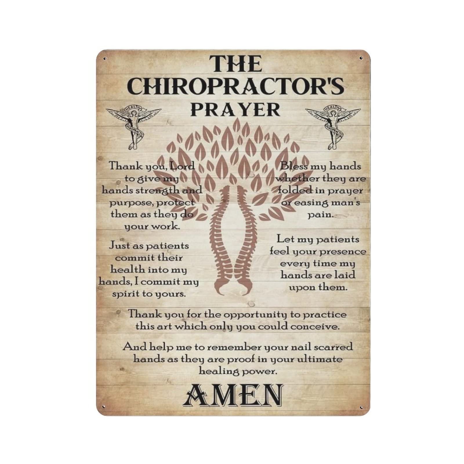 Vintage Chiropractor's Prayer Metal Tin Sign - Rustic Wall Art for Home, Coffee Shop, Office & Garage Decor - Inspirational Quote Poster for Man Cave & Chiropractic Clinics - Perfect Gift for Healthcare Professionals