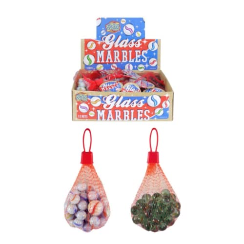Classic Glass Marbles Set - 50 Colorful Marbles in Net Bag for Kids Games, Collectibles & Home Decor | Perfect for Marble Runs, Board Games & Vintage Style Decor