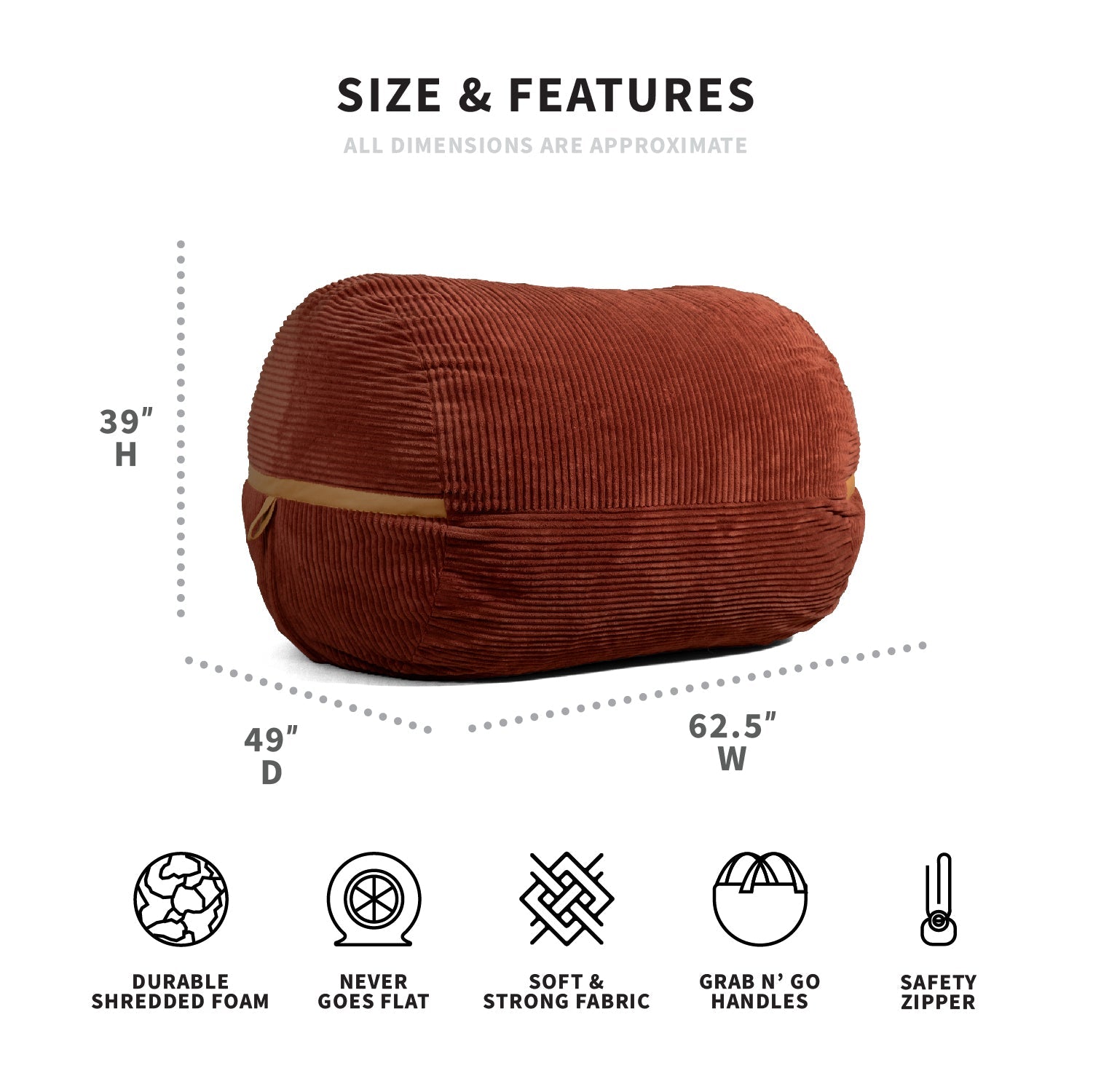 Fuf XL Dog Bed with Removable Washable Cover - Extra Large Orthopedic Pet Bed for Large Dogs, Waterproof & Chew Resistant - Perfect for Living Room, Bedroom or Kennel Use