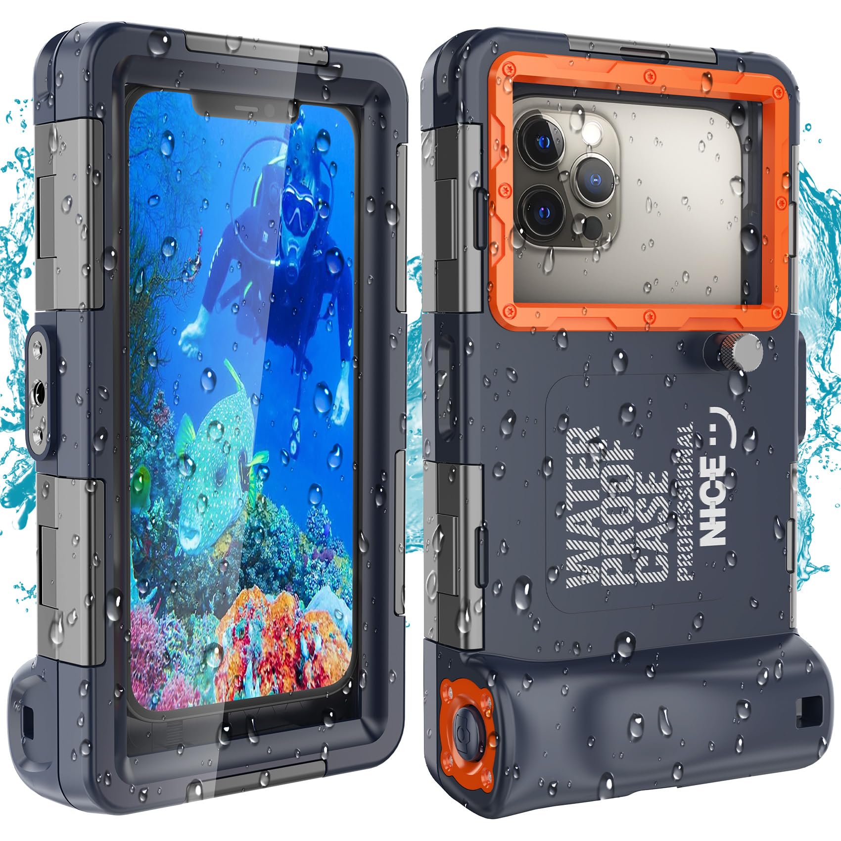 **Waterproof Phone Case for iPhone 16/15/14/13/12 Pro Max/XR/XS/X & Galaxy S24/S23/S22/S21 – 50ft/15m Deep Underwater Protection, Scuba Diving & Snorkeling Case for Photos & Videos (Brown) – Perfect for Beach Vacations, Pool Parties & Water Sports**
