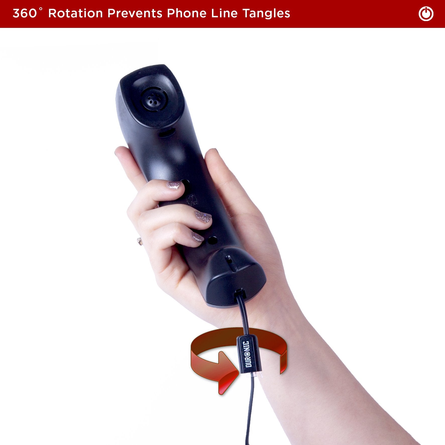 Duronic DT001 Phone Line Detangler - Black | Cord Organizer for Home & Office | Tangle-Free Headphone & Charger Cable Management