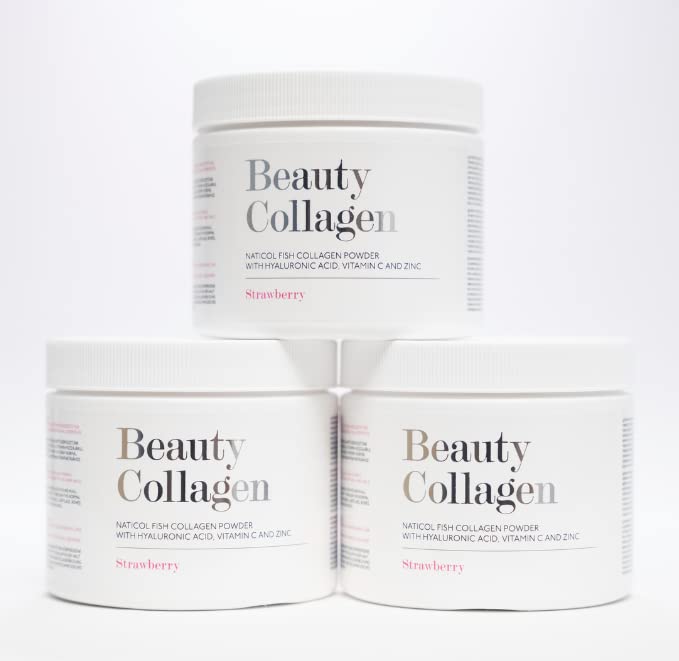 Beautyrobic Beauty Collagen Powder - 180g | Strawberry Flavor | Supports Skin Firmness with Vitamin C, Hyaluronic Acid & Zinc | GMO, Sugar & Gluten Free | Perfect for Daily Skincare & Wellness Routine