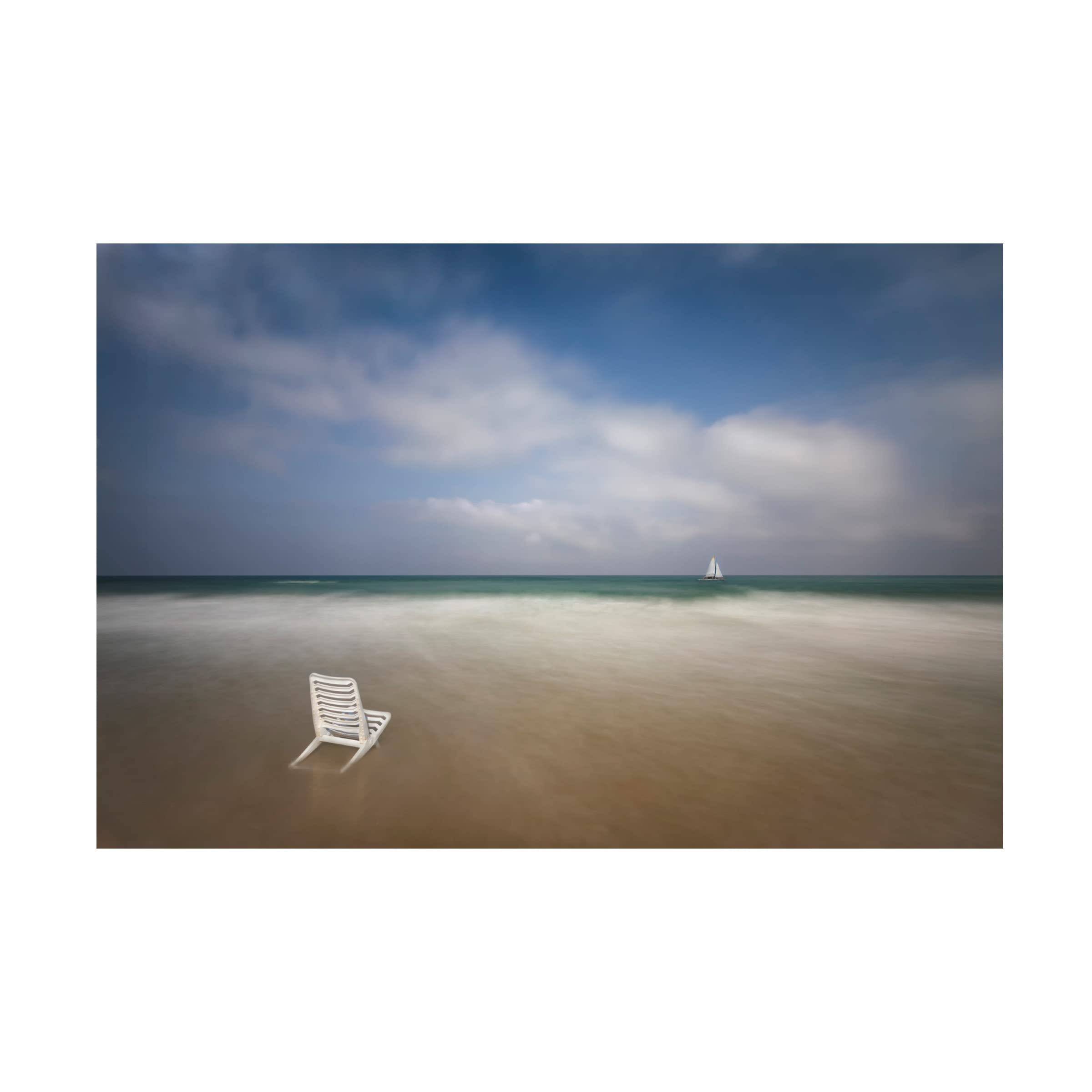 Trademark Fine Art 'Sail Away' Canvas Wall Art Print by Azriel Yakubovitch - Nautical Beach Decor for Living Room, Bedroom & Office