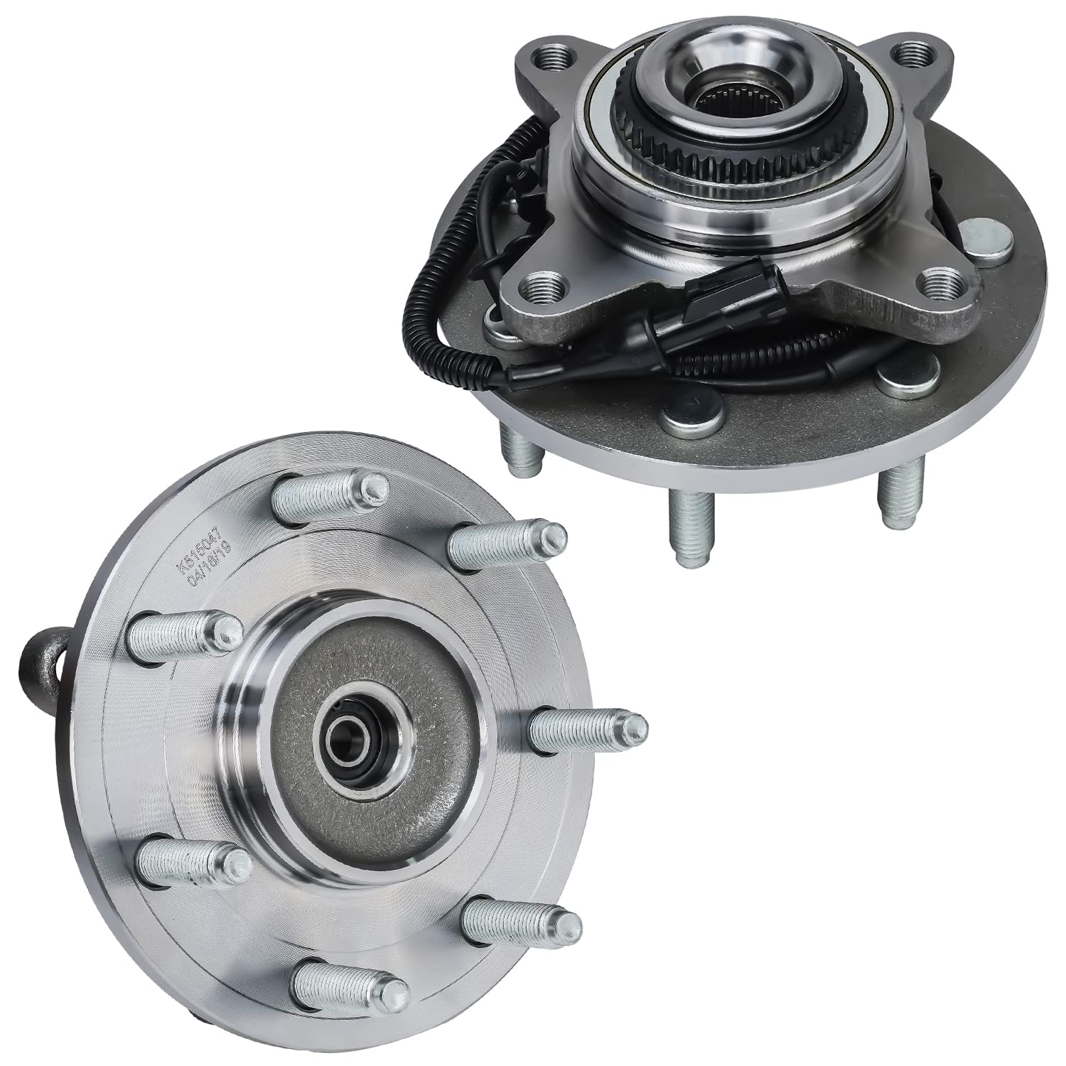 Detroit Axle 4WD 2-Piece Wheel Bearing Hub Assembly for 2004-2005 Ford F-150 - Front Wheel Bearing Replacement Kit for Off-Roading & Towing