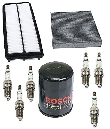 Honda Accord 3.0L Air Filter, Cabin Filter, Oil Filter & Spark Plugs Replacement Kit - Compatible with 2003-2007 Models | Engine Maintenance & Tune-Up Parts