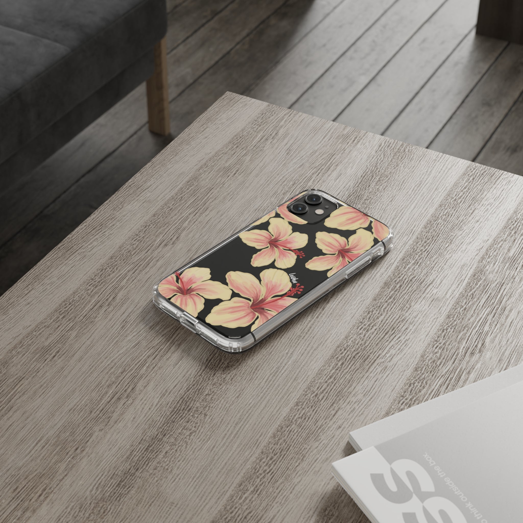Premium Clear Hibiscus Ke'oke'o Phone Case - Shatterproof Protective Cover for iPhone & Samsung - Perfect for Beach, Travel & Everyday Use