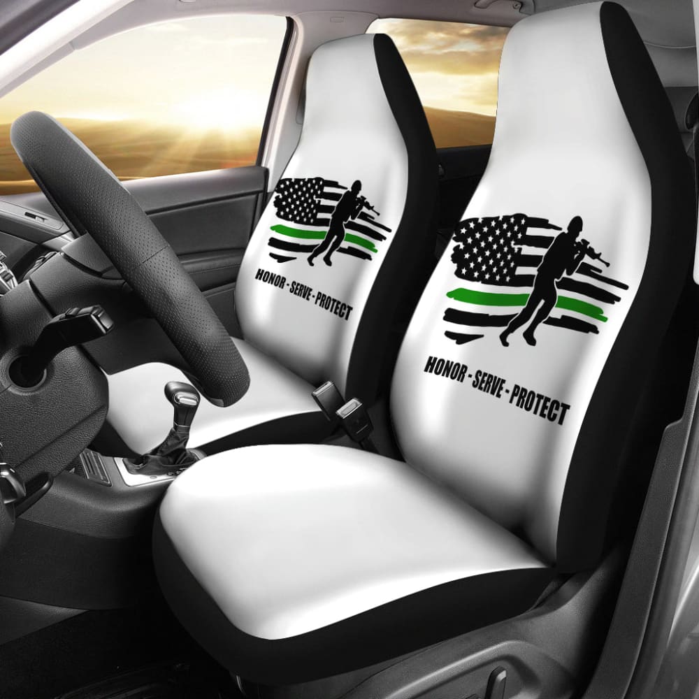 American Flag Military Patriotic Car Seat Covers - Durable USA-Themed Protection for Trucks & SUVs - Perfect for Veterans Day, 4th of July & Patriotic Events