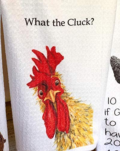 Funny Chicken Kitchen Towel - 'What the Cluck' Novelty Gift for Poultry Lovers | Farmhouse Decor, Chicken Coop Accessory & Unique Housewarming Present