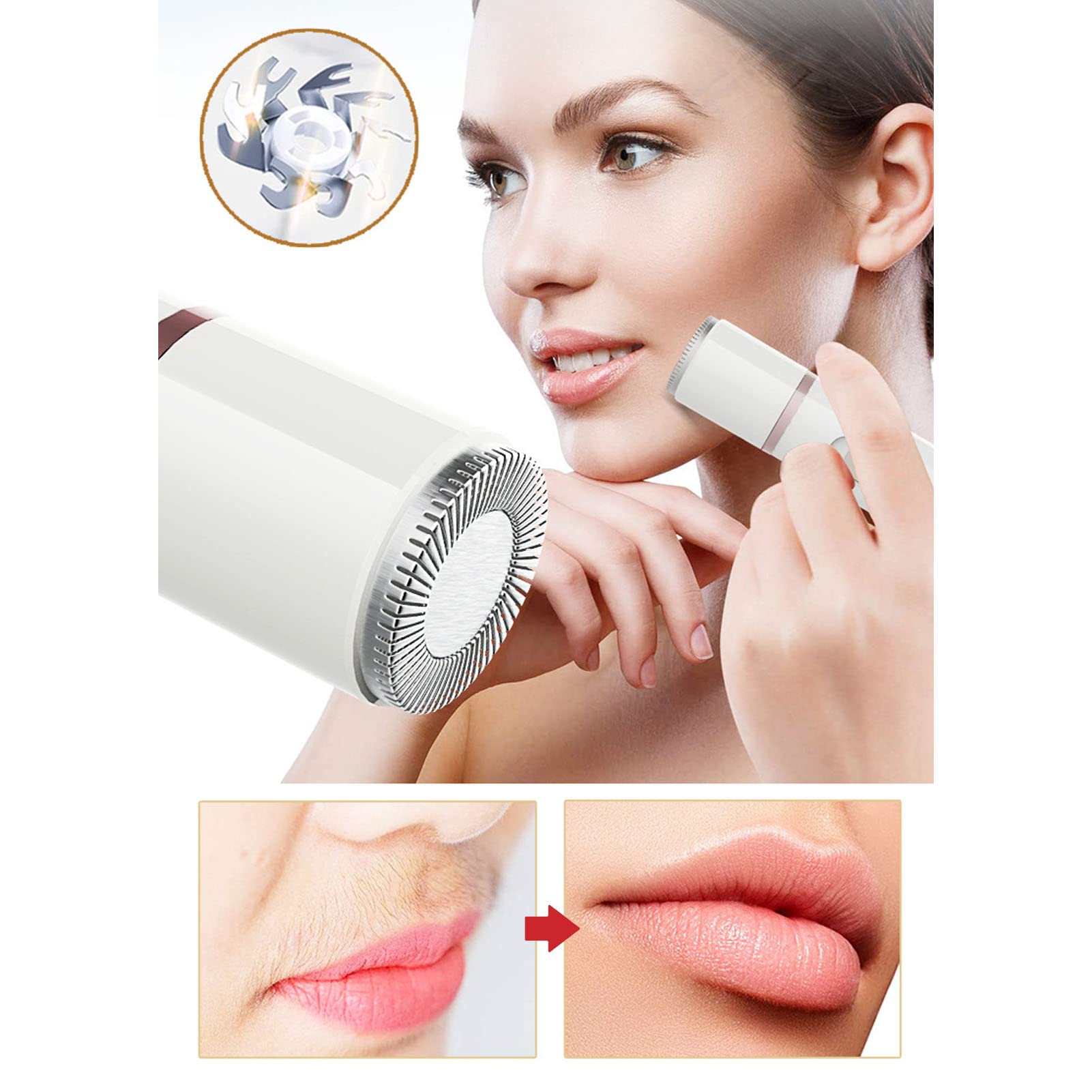 Women's 5-in-1 Electric Razor - USB Rechargeable Shaver with Stainless Steel Heads for Smooth Hair Removal | Perfect for Eyebrows, Nose Hair & Body Grooming | At-Home Salon Experience & Travel Essential