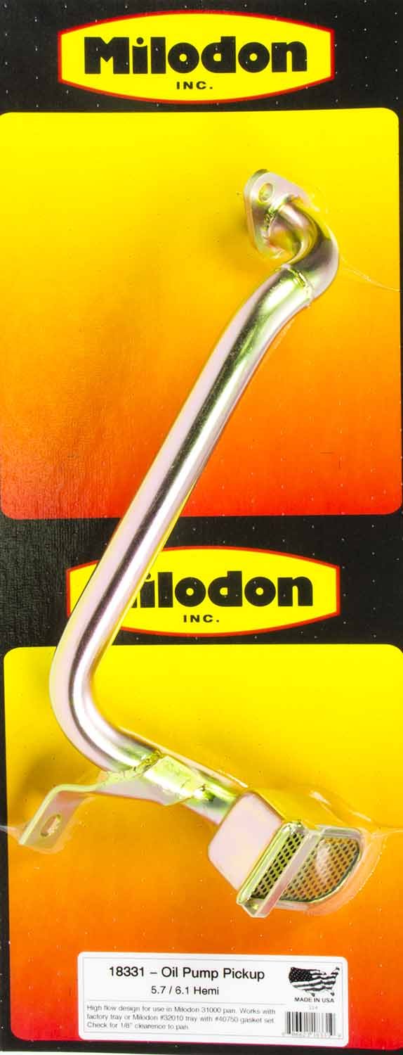 Milodon 18331 High Performance Oil Pump Pick-Up Tube - Compatible with Chevy, Ford, Dodge - Perfect for Engine Rebuilds & Performance Upgrades