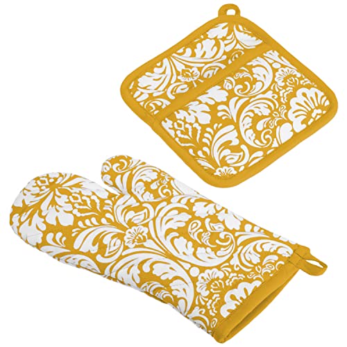 Mustard Damask Print