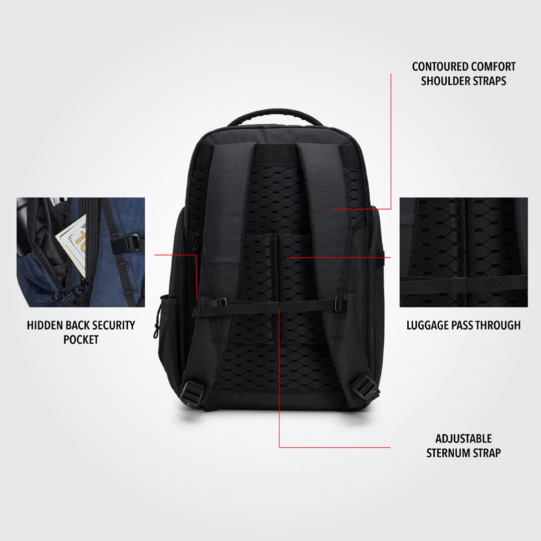 Callaway Pace Pro 25 Laptop Backpack - Water-Resistant Black Nylon Business Backpack for Men & Women - Perfect for Work, Travel & College (Fits 15.6