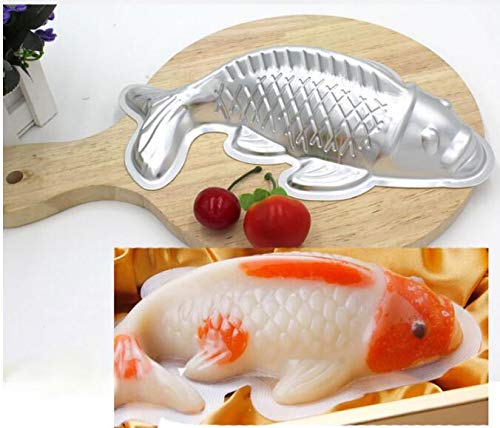 3D Koi Fish Cake Mold - 7 Inch Aluminum Alloy Baking Pan for Fish-Shaped Cakes | Perfect for Birthday Parties, Japanese Themed Desserts & Creative Baking