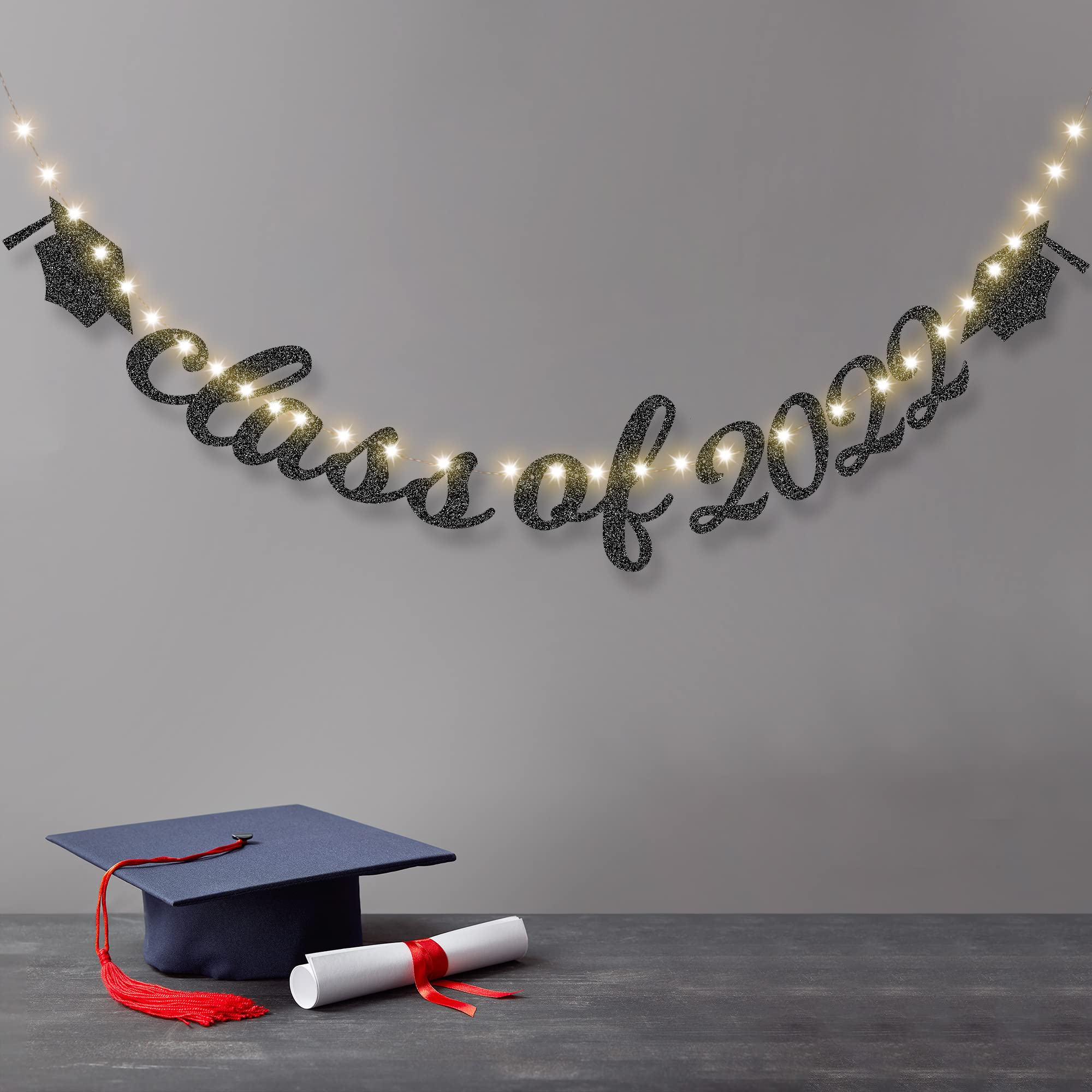 A Night to Remember: Celebrating Graduation with Class of 2022 Glitter Banner LED String Lights