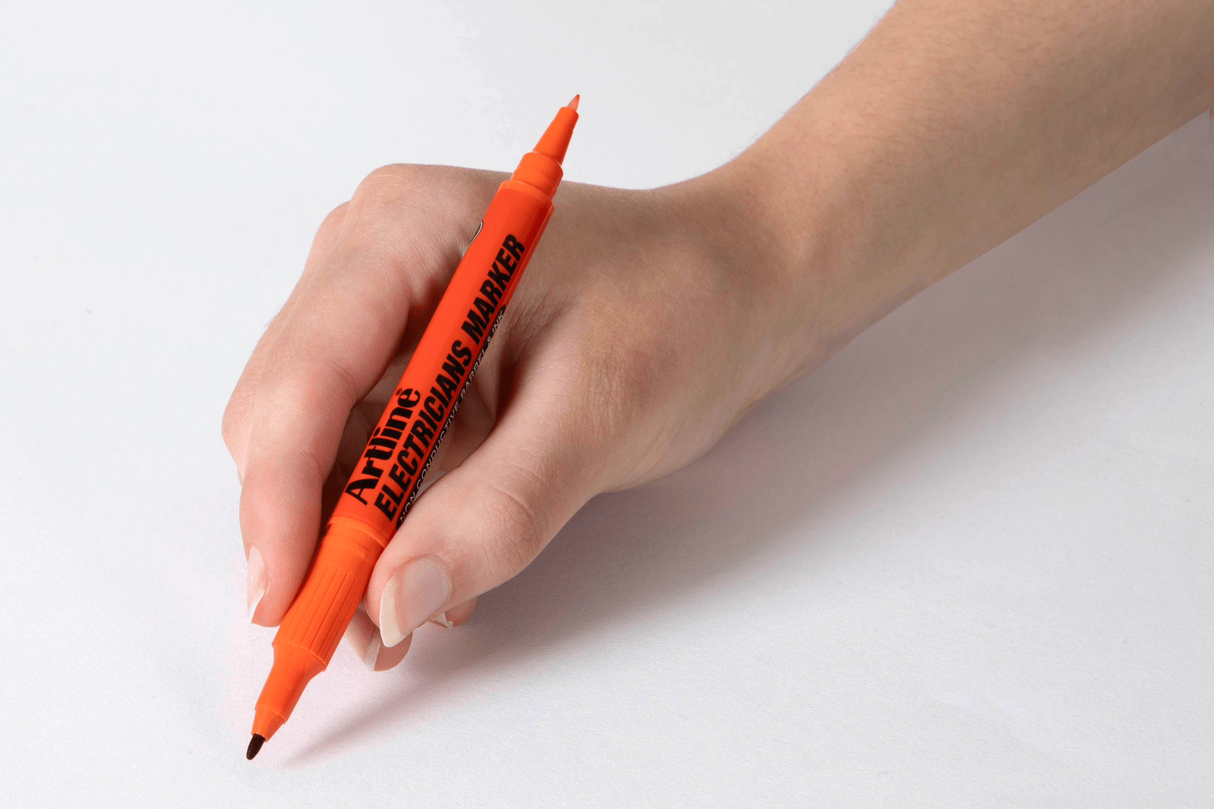 Artline Electricians Permanent Marker Bullet Tip Orange - 12 Pack - Industrial Strength, Waterproof & Fade-Resistant - Ideal for Electrical Wiring, Construction & DIY Projects