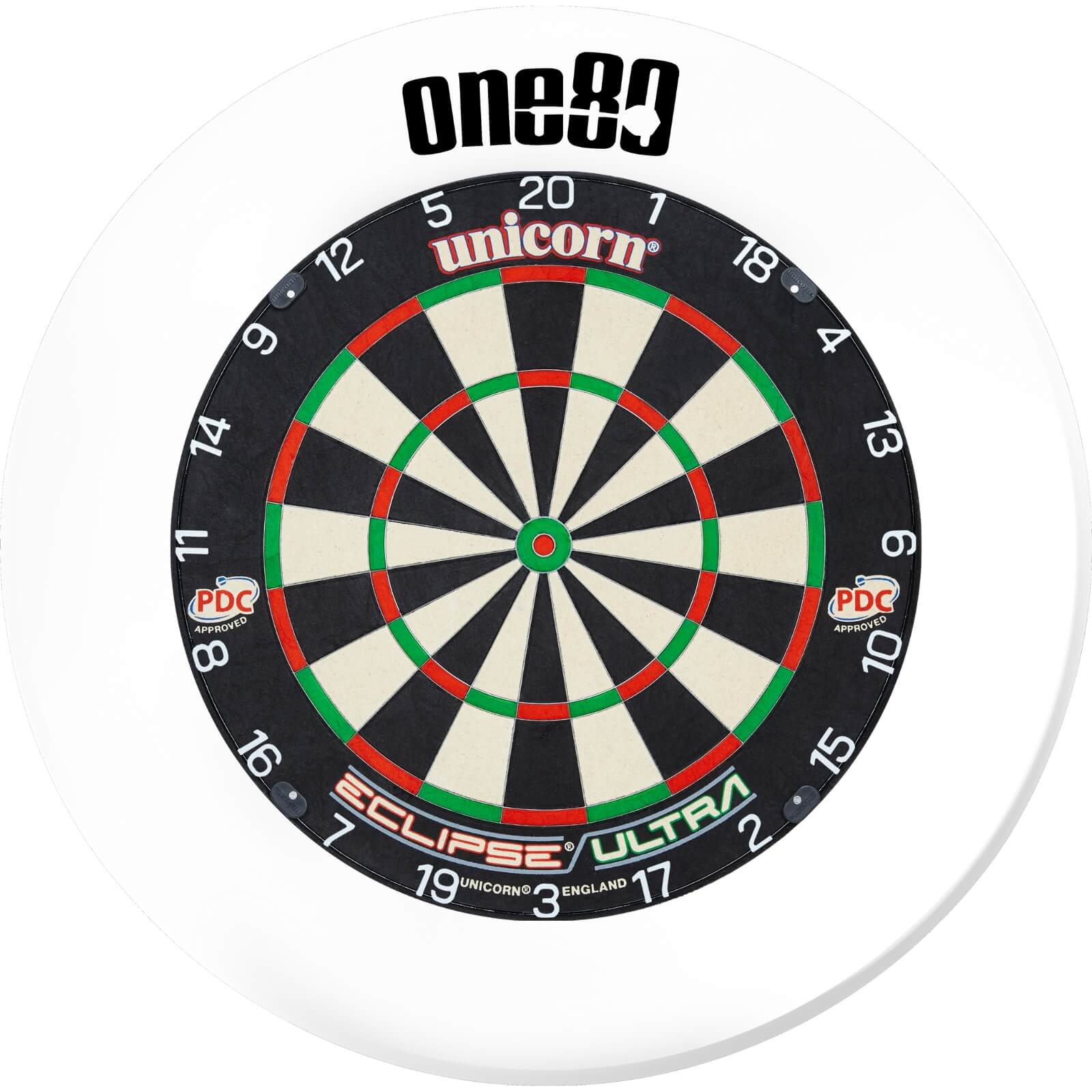 One80 Printed Dartboard Surround & Dartboard Bundle - Premium Dartboard Set for Home & Pub - Perfect for Game Rooms, Bars, and Recreational Play