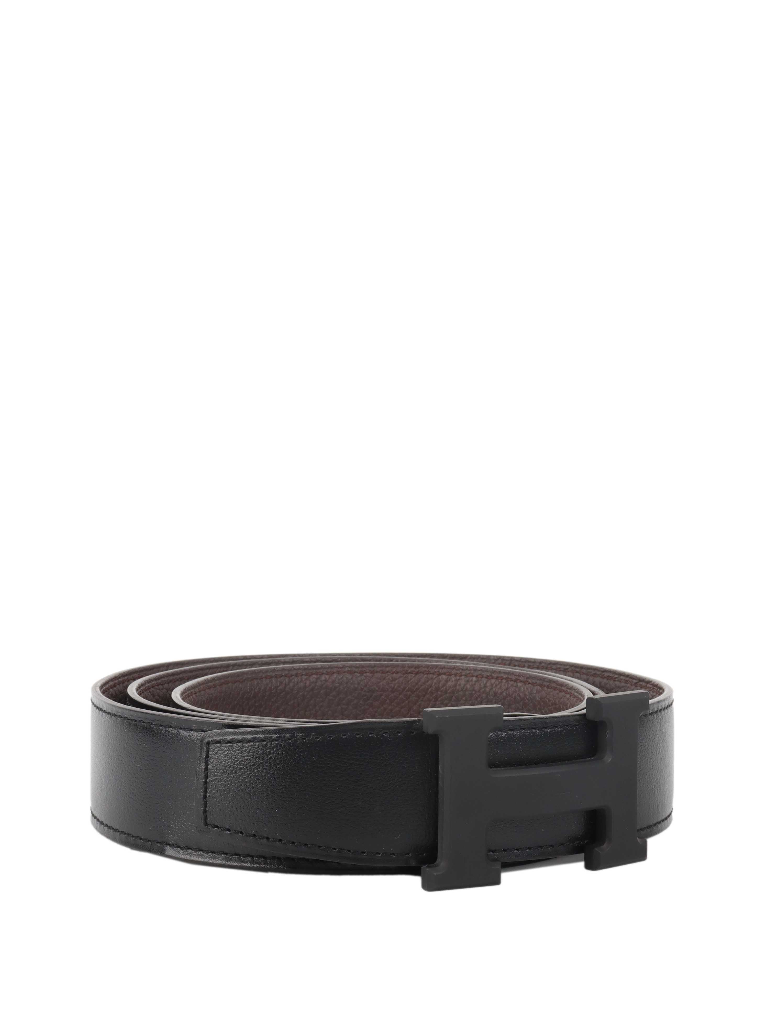 Hermes All Black Matte H Belt for Men & Women - Luxury Genuine Leather Fashion Accessory - Perfect for Business, Casual & Formal Outfits