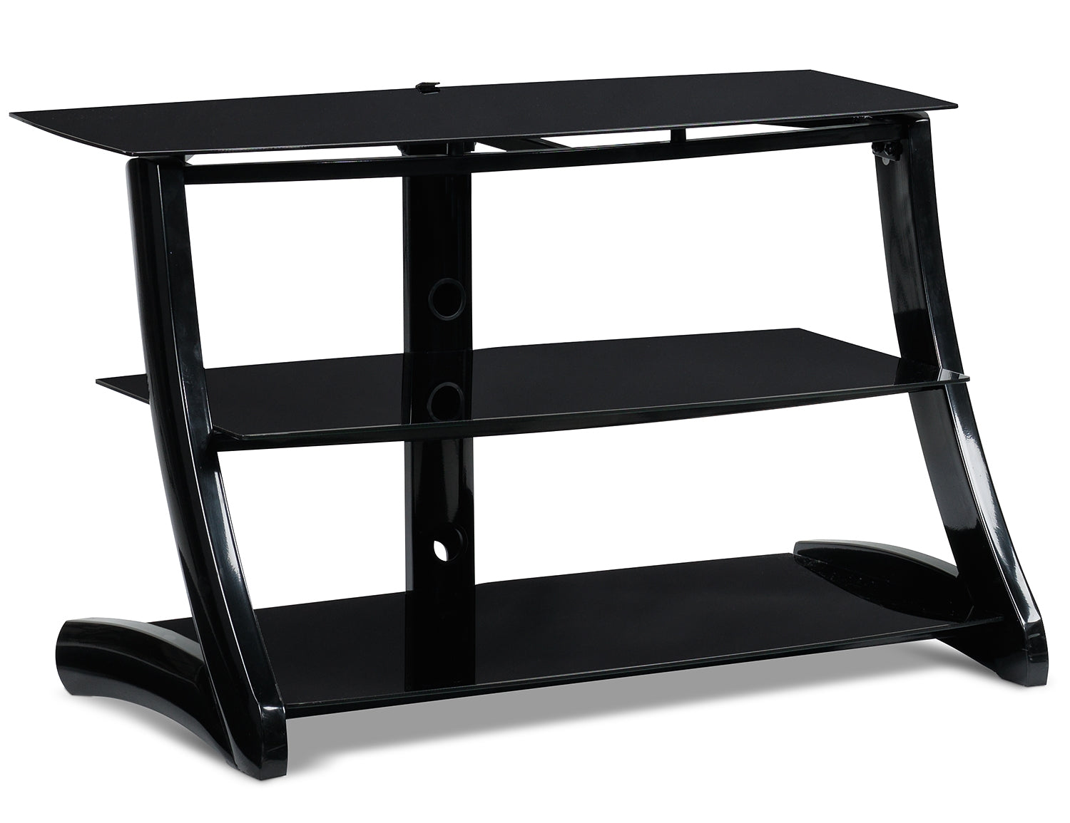 Burke 40 Inch TV Stand for Flat Screen - Black Entertainment Center for Living Room, Bedroom & Home Theater