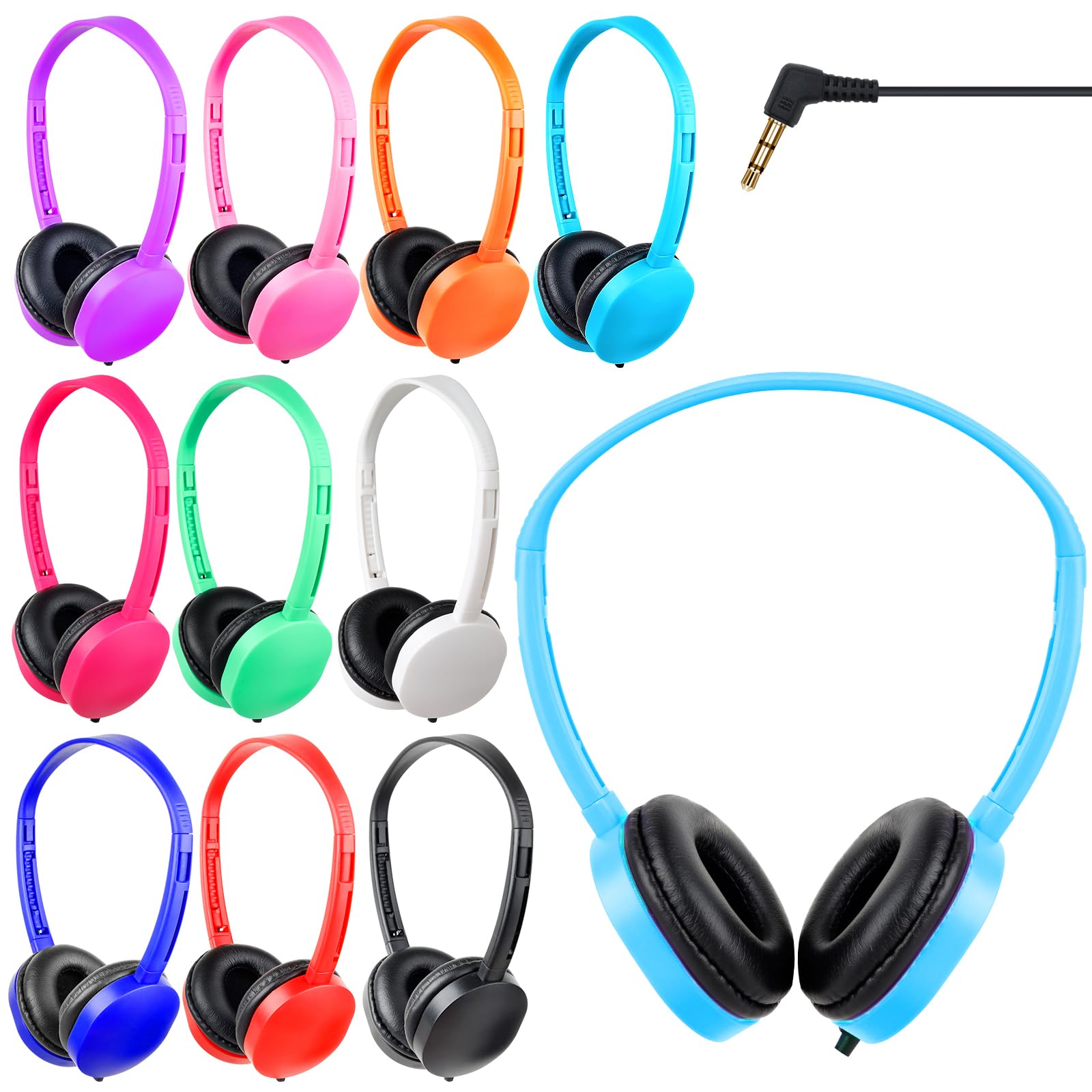 15 Pack Kids Headphones Bulk - Noise Reducing Classroom Headphones for Students, Toddlers, Boys & Girls - Multi Color Wired Earphones for School, Online Learning & Computer Use