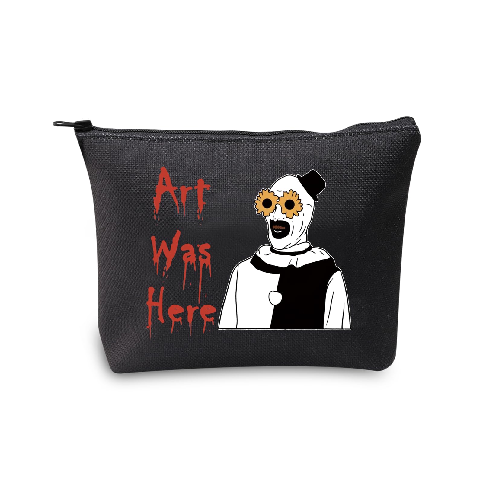 Horror Movie Lover Gift - Pennywise Themed Cosmetic Bag with Zipper - Halloween Clown Pouch - Perfect for Makeup Storage & Horror Fan Collections - Great for Halloween Parties & Movie Nights