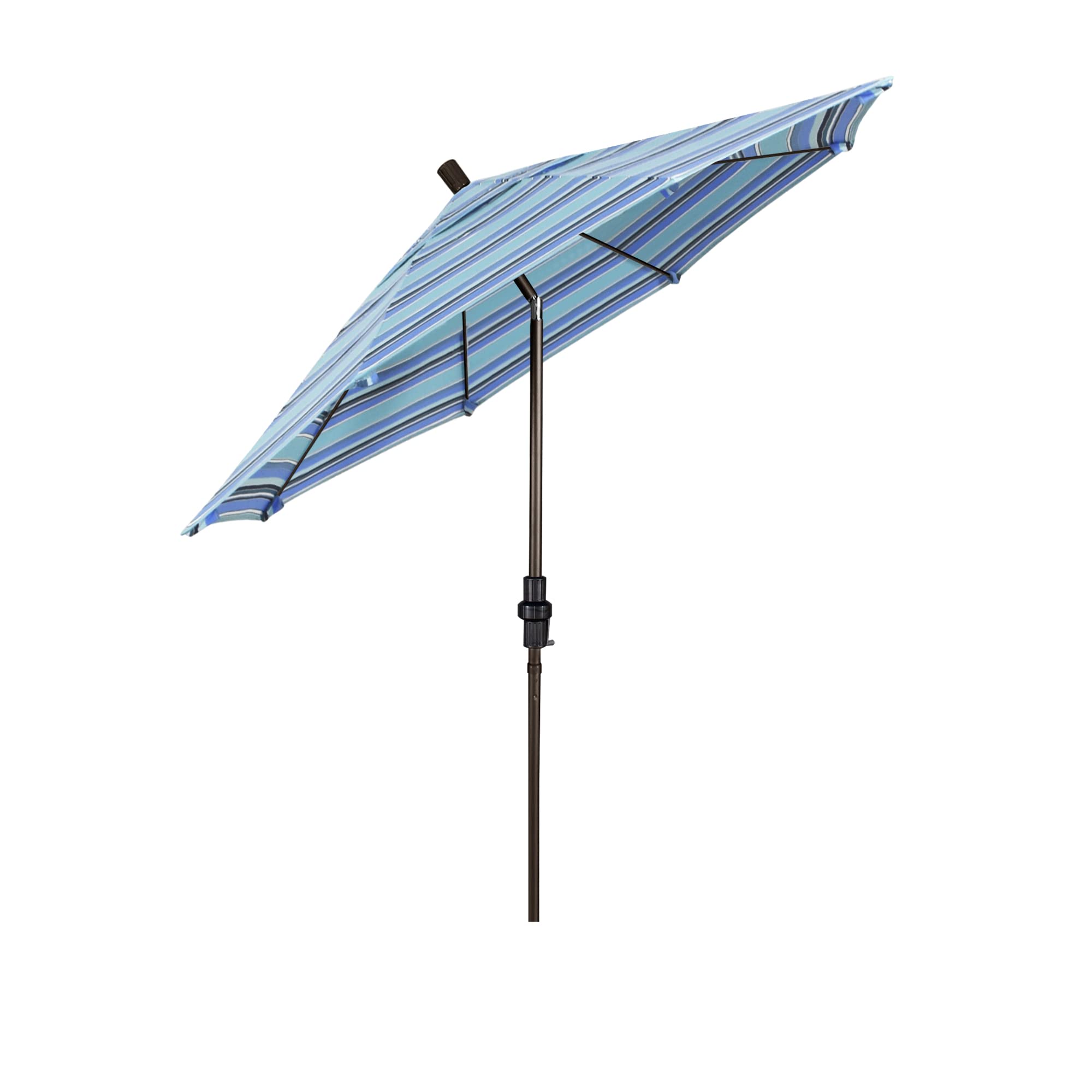 7.5' Round Patio Umbrella with Crank Lift & Tilt - Bronze Sunbrella Dolce Oasis Fabric, Aluminum Pole & Fiberglass Ribs for Outdoor Dining, Poolside, Garden & Backyard Relaxation