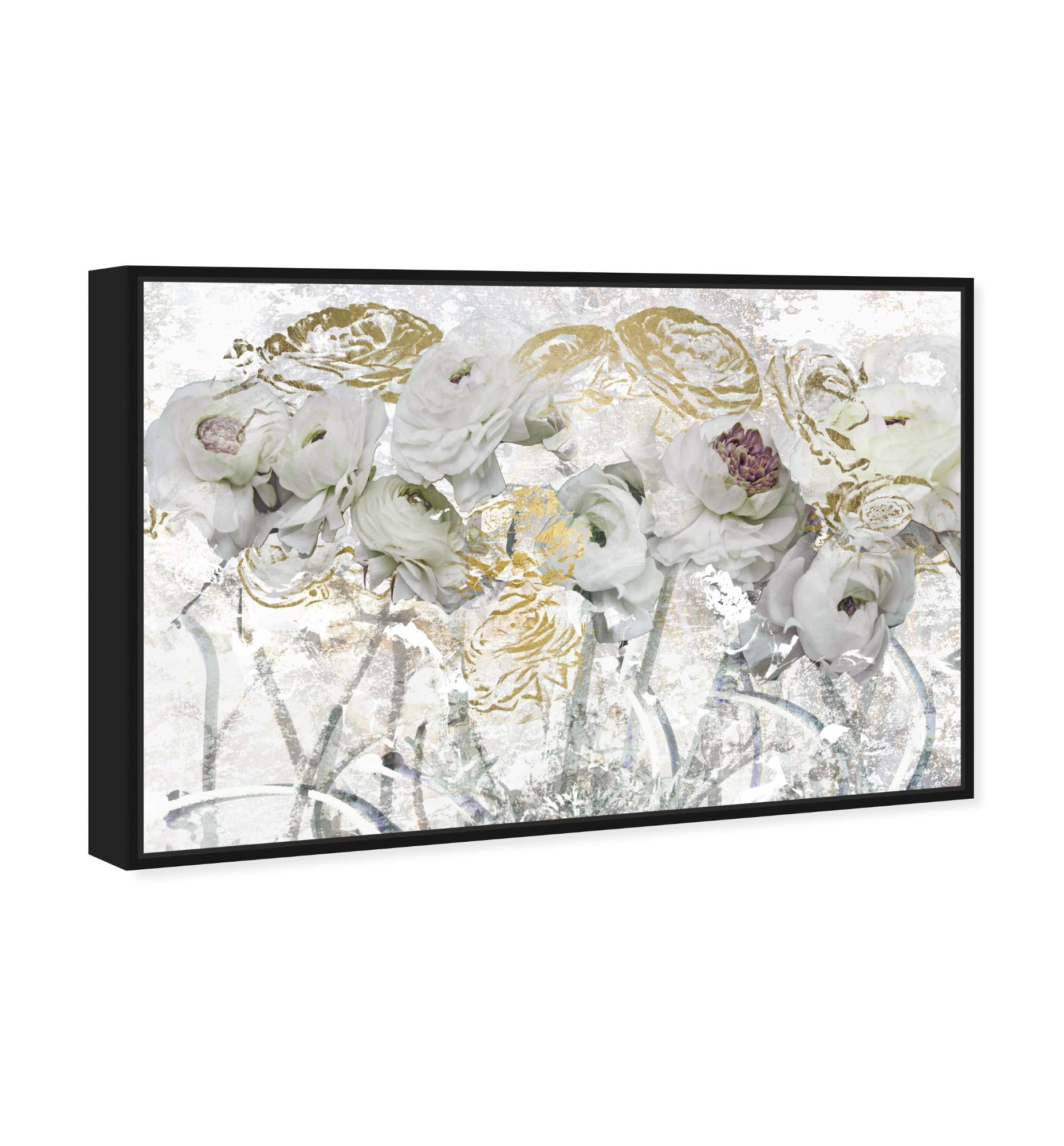 Oliver Gal Artist Co. Floral & Botanical Wall Art - Framed Canvas Print 'Guest Brought Florals' Peonies Painting - Perfect for Living Room, Bedroom & Office Decor