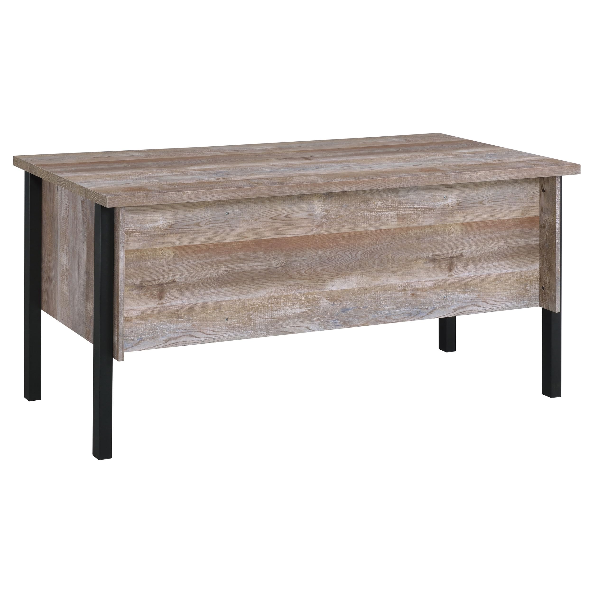 Coaster Furniture Samson 4-Drawer Writing Desk in Weathered Oak & Black - 801950 | Home Office Desk with Storage for Study & Work