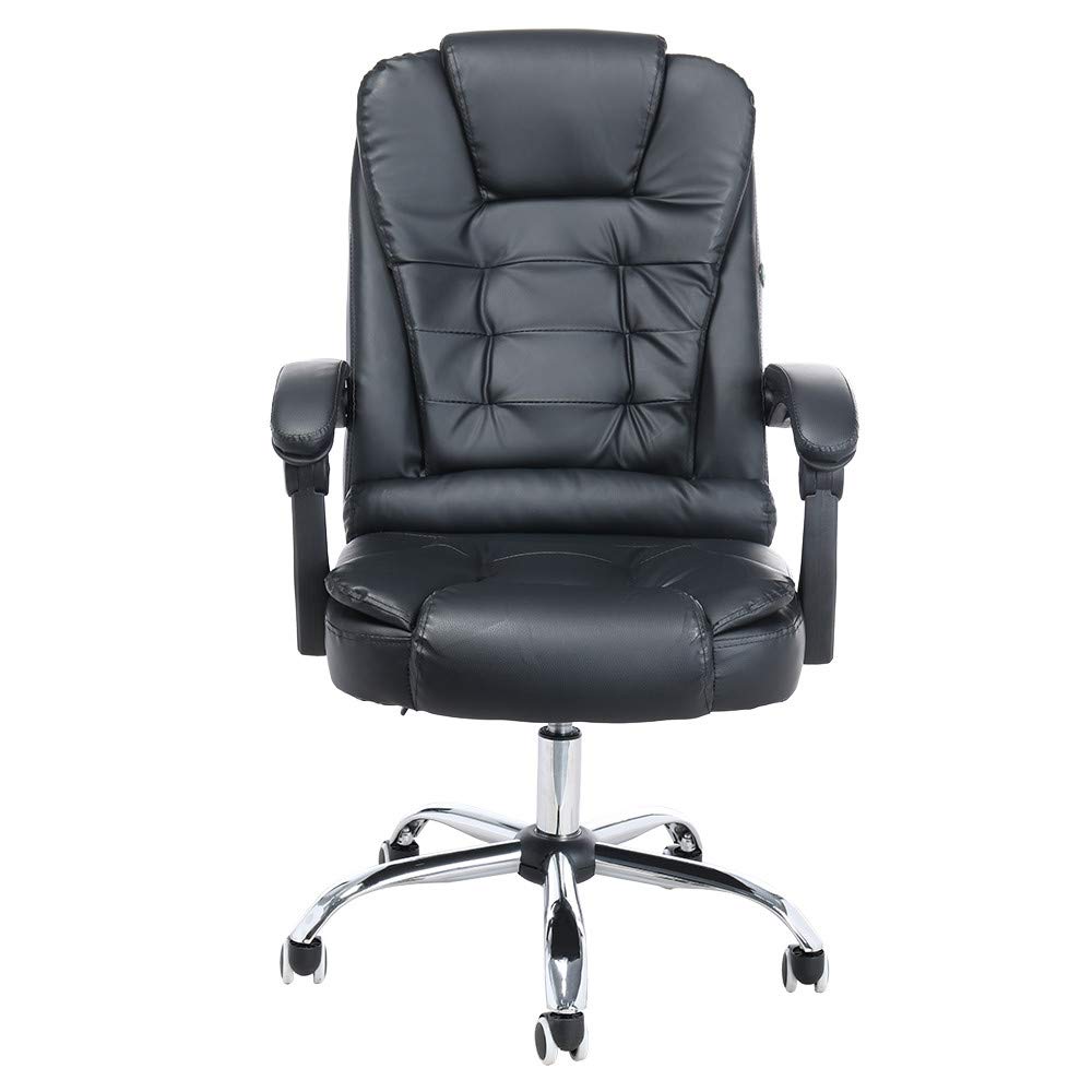 Ergonomic Leather Office Chair with Massage Function - Adjustable Height Gaming Desk Chair for Home & Work (Ship from USA) - Perfect for Long Work Hours, Gaming Sessions & Home Office Comfort