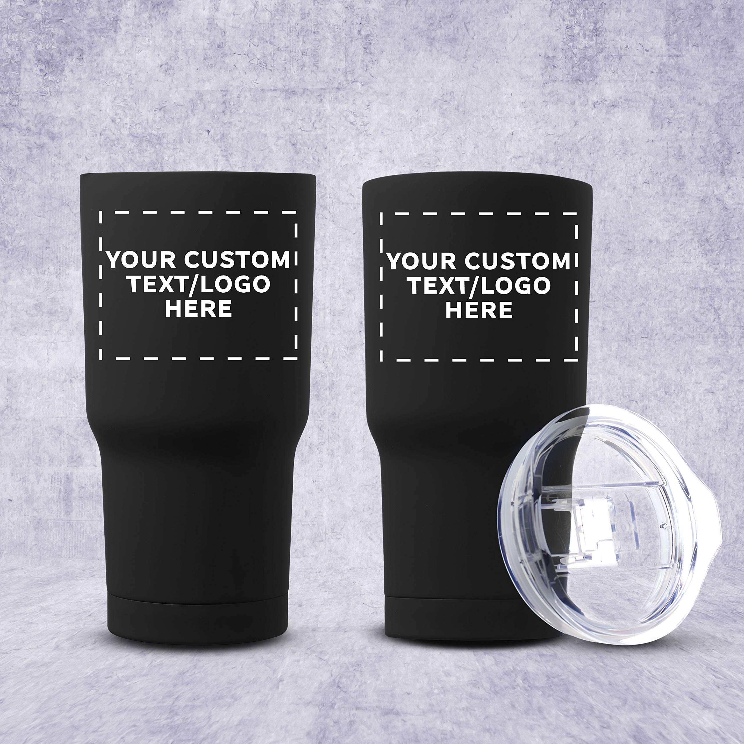 Custom 17 oz Rubberized Stainless Steel Travel Mugs - 24 Pack with Personalized Text & Logo - Black - Ideal for Corporate Gifts, Promotions & Office Use