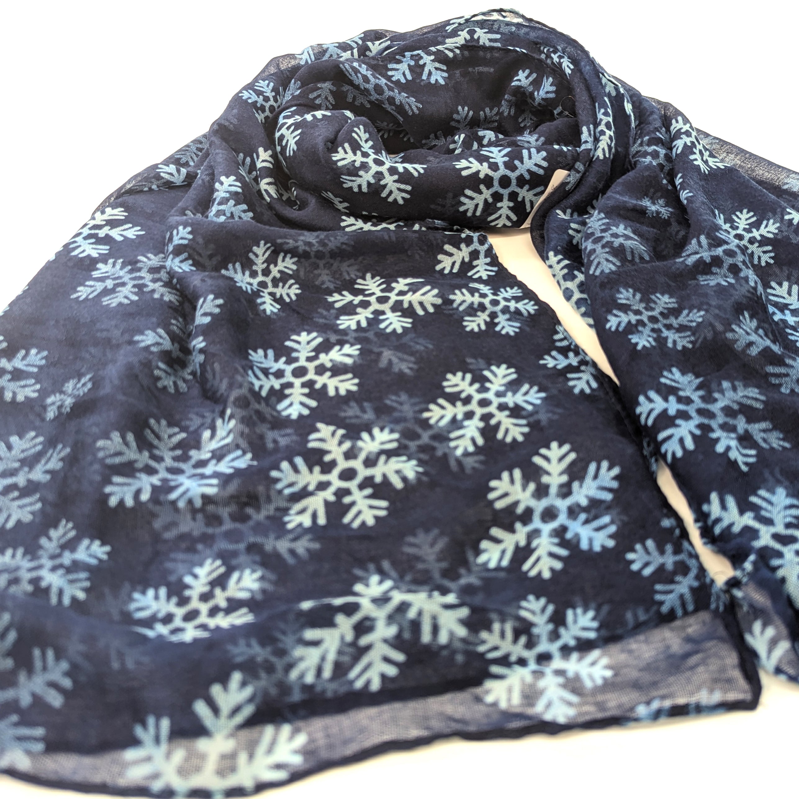 Passi Snowflake Scarf - Soft Winter Knit Scarf for Women & Men - Deep Blue Fashion Accessory - Perfect for Cold Weather, Christmas Gifts & Outdoor Activities