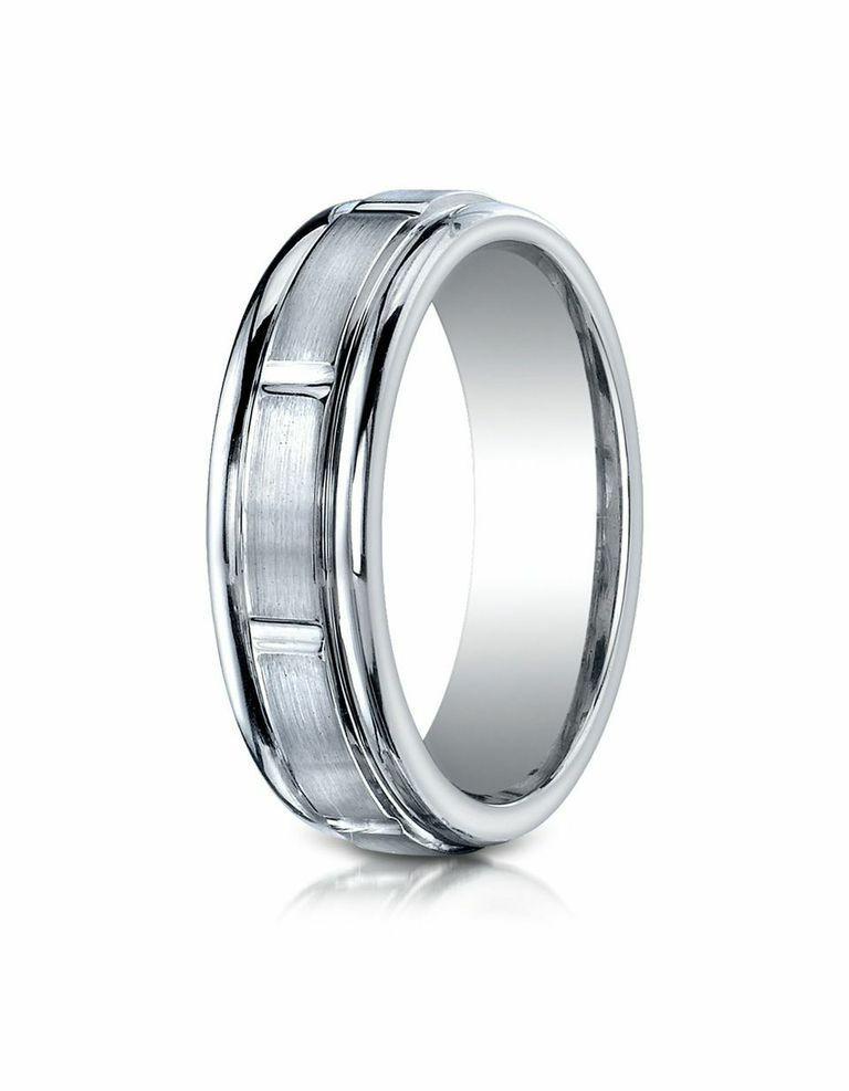 7mm Cobalt Men's Wedding Band Ring - Vertical Cut Design for Men's Jewelry - Perfect for Engagement, Anniversary & Special Occasions