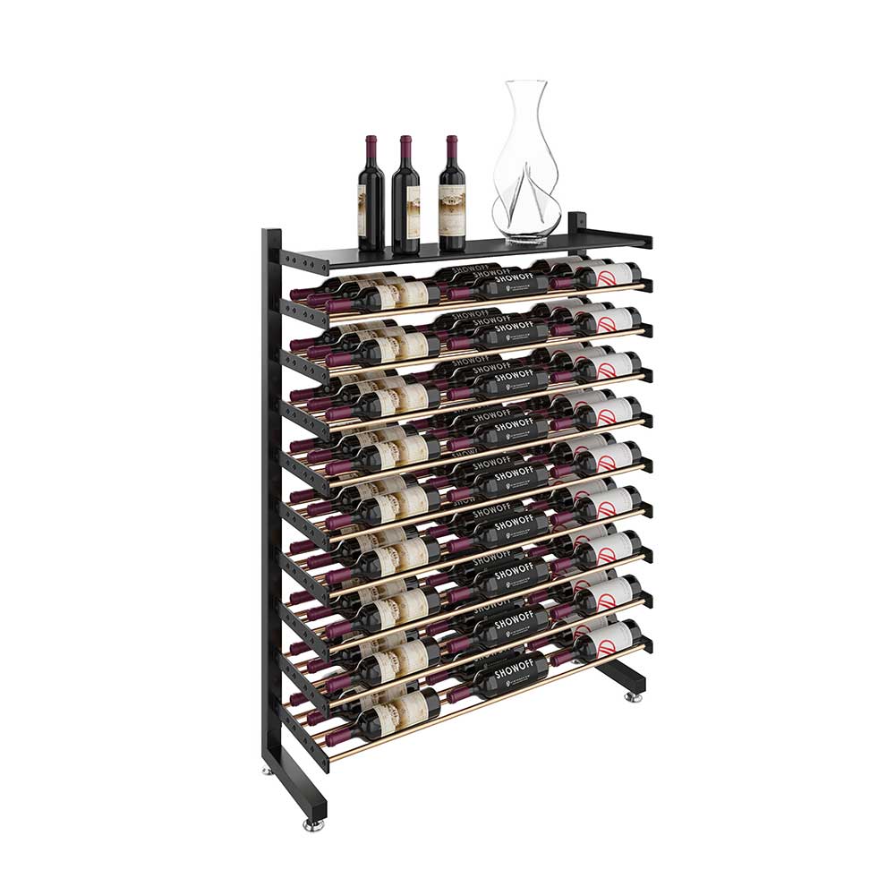 Evolution 81 Bottle Single Sided Shelf Display Rack - Premium Wine Storage Solution for Bars, Restaurants & Home Cellars | Space-Saving Wine Organizer