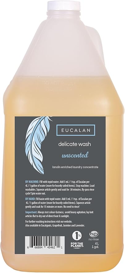 Eucalan Delicate Wash No-Rinse Wool & Silk Laundry Soap - Gentle Cleaning for Hand Wash, Baby Clothes & Delicate Fabrics