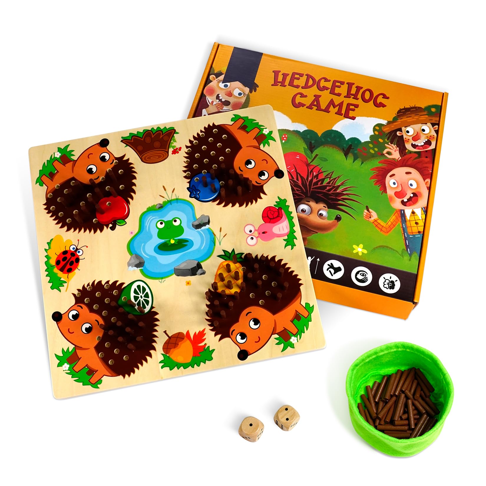 Montessori Hedgehog Counting Game - Wooden Fine Motor Skill Toys for Toddlers 3+ Years | Early Education Matching & Math Learning Toy | Fun Birthday Gift for Kids | Perfect for Preschool Classroom & Home Playtime