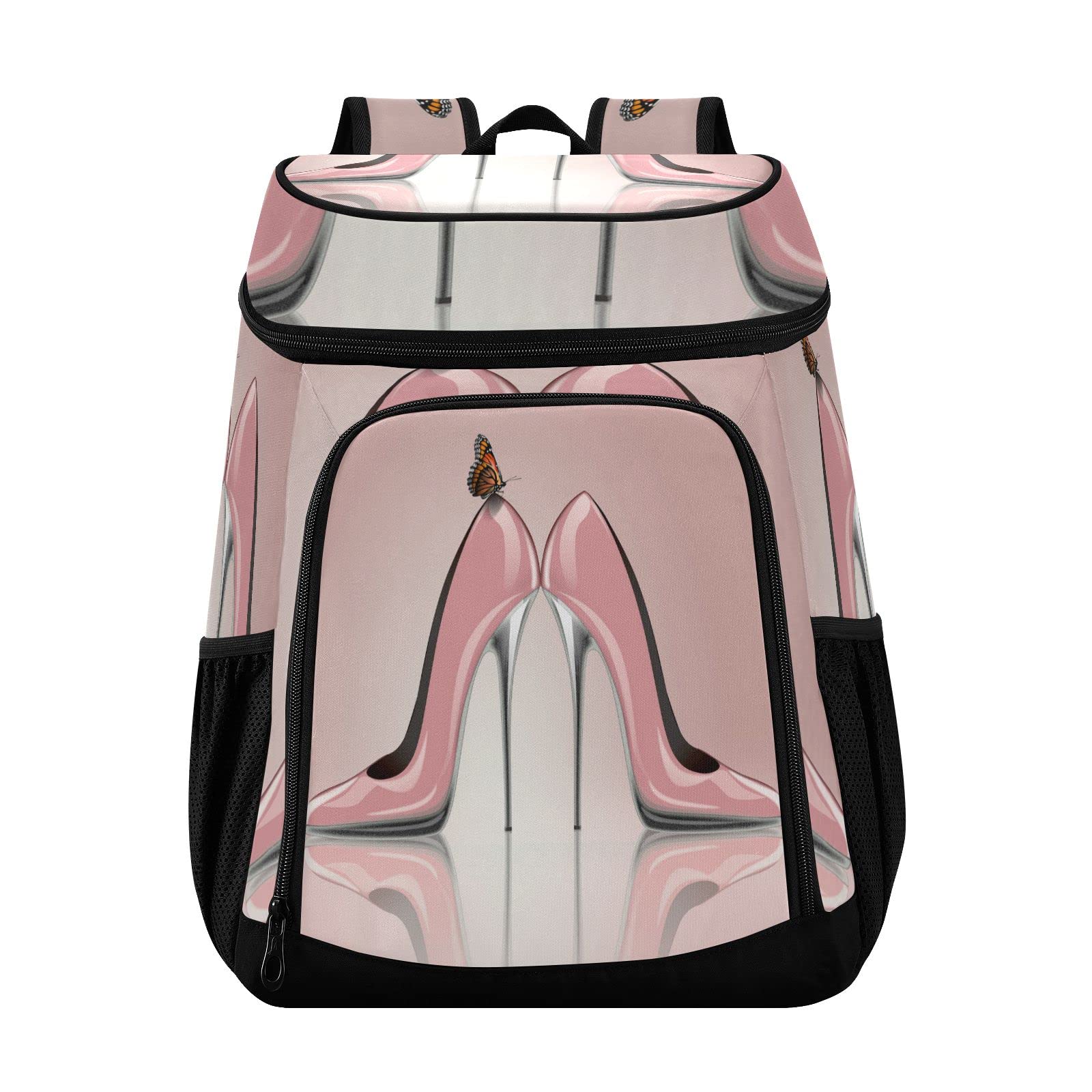 Xigua Sport Stripe Baseball Cooler Backpack - Leakproof Insulated Large Capacity Backpack Cooler Bag for Lunch, Work, Hiking, Camping, Beach & Fishing | Perfect for Outdoor Adventures & Picnics