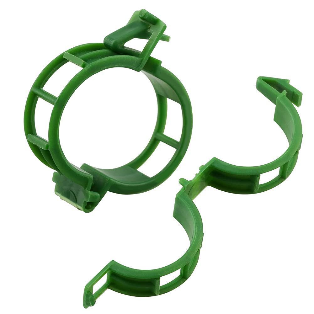 KINGLAKE 200 Pcs Green Plant Support Clips - Tomato Vine Trellis Clips for Vegetables, Garden Plant Clips to Grow Upright & Healthier - Perfect for Tomatoes, Cucumbers, Peas in Home Gardens & Greenhouses
