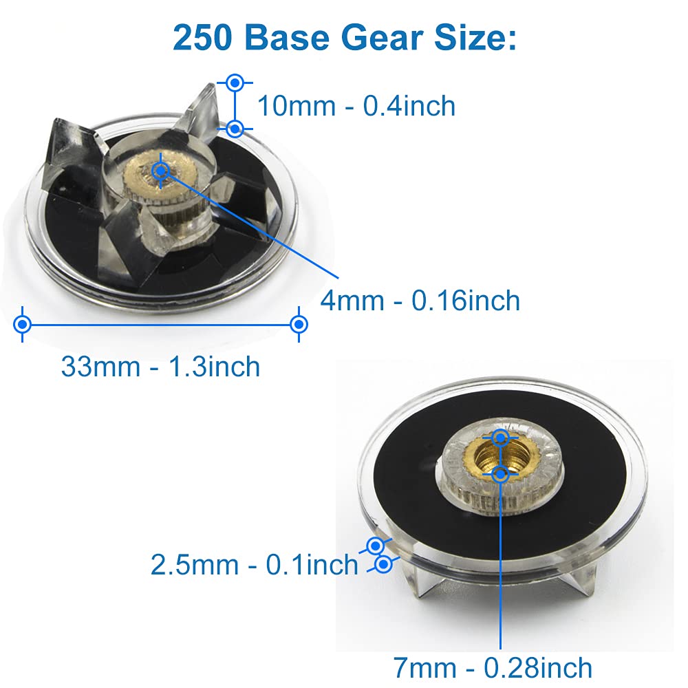 MMOBIEL 2-Pack Base Gear & Blade Gear Clutch Replacement Kit for Magic Bullet Blender MB1001 250W - Perfect for Smoothie Making, Food Processing, and Kitchen Blender Repairs
