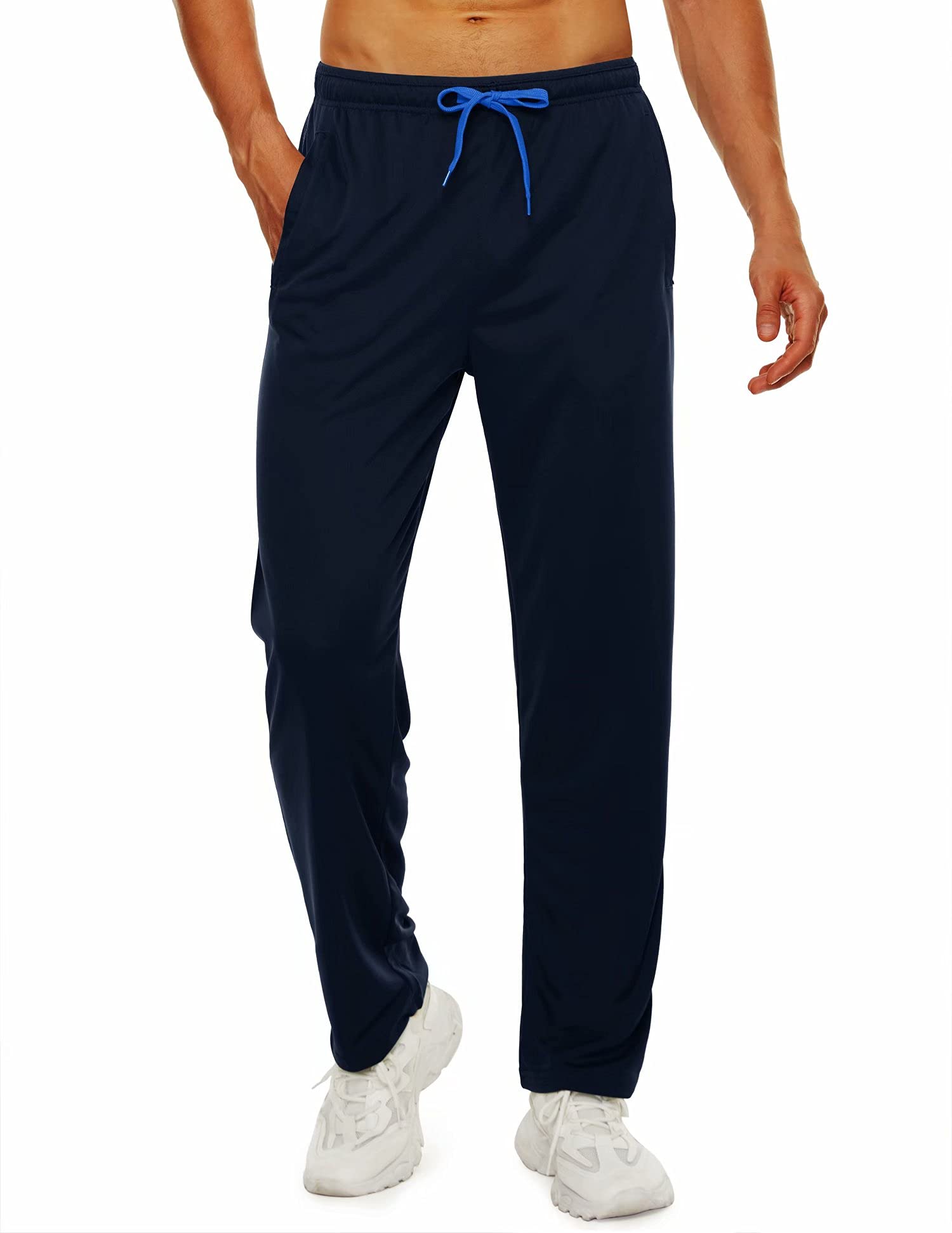 MAGCOMSEN Men's Joggers with Zipper Pockets - Sweatpants for Gym, Workout, Running - Comfortable Open Bottom Wrinkle-Free Pants for Casual Wear & Outdoor Activities