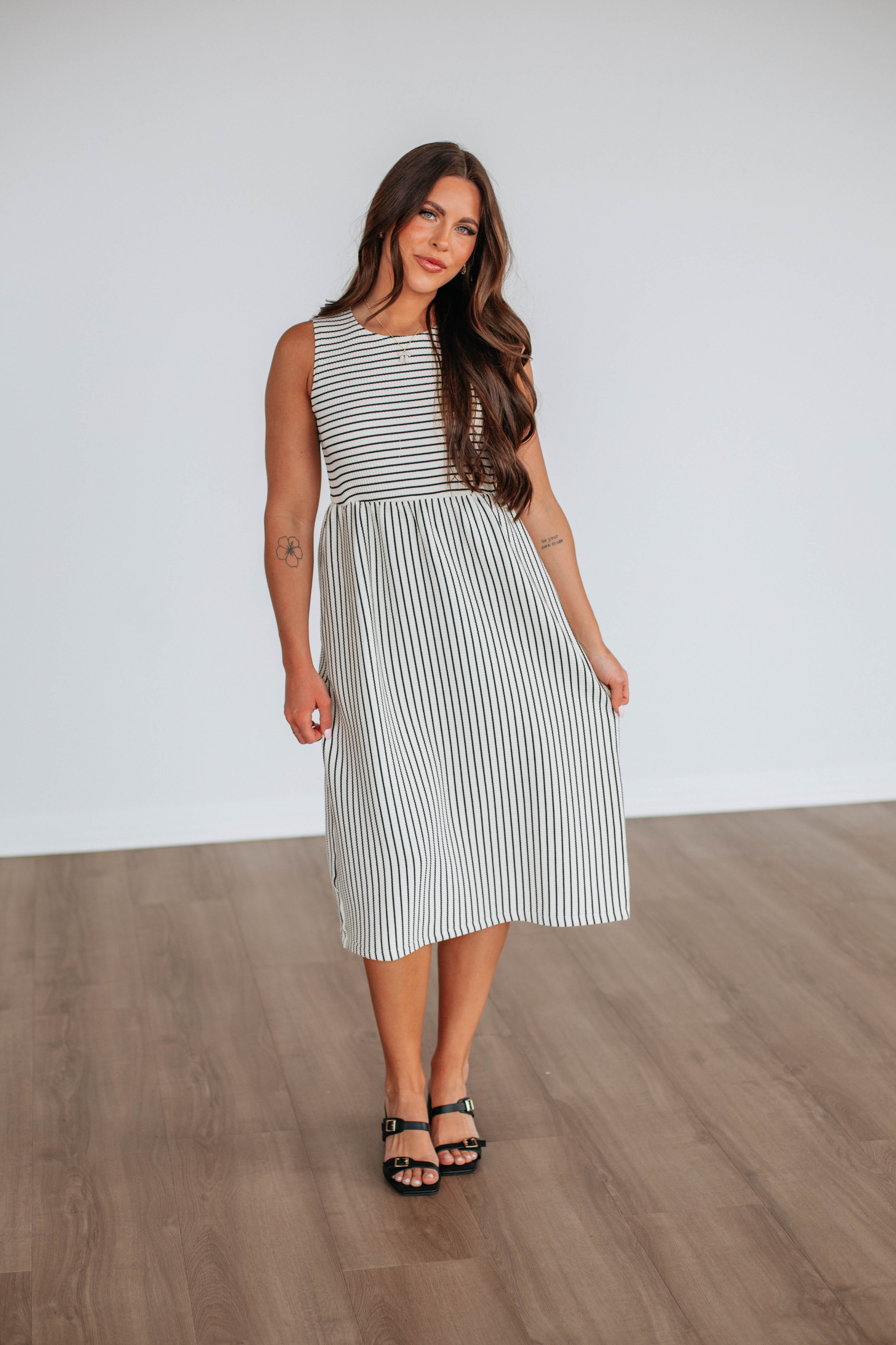 Anni Striped Dress for Women - Flowy Summer Midi Dress with Pockets | Perfect for Beach, Vacation & Casual Outings