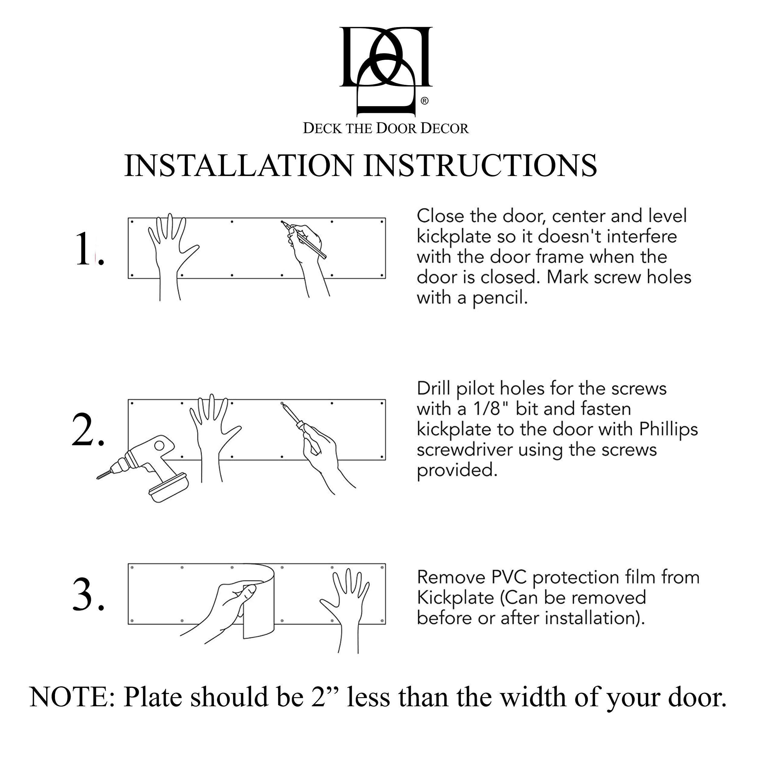 Stainless Steel Door Kick Plate with Artisan Embossed Patterns - 6