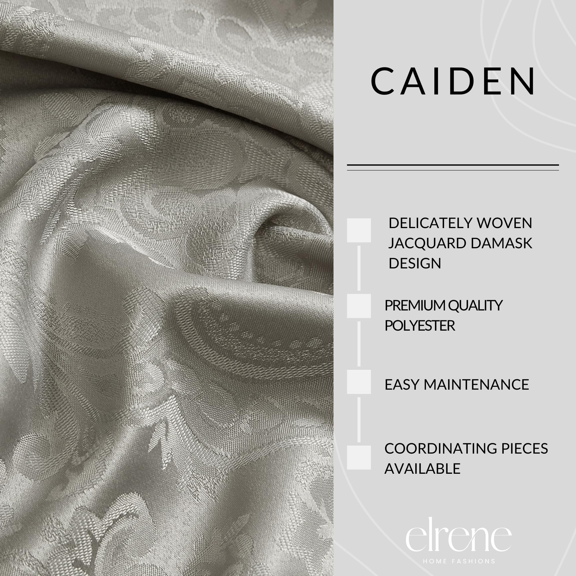 Elrene Home Fashions Caiden Elegance Damask Waterproof Napkins Set of 4 - Stain & Wrinkle Resistant 17x17 Inch Silver Table Linens - Perfect for Dinner Parties, Weddings & Holiday Decor