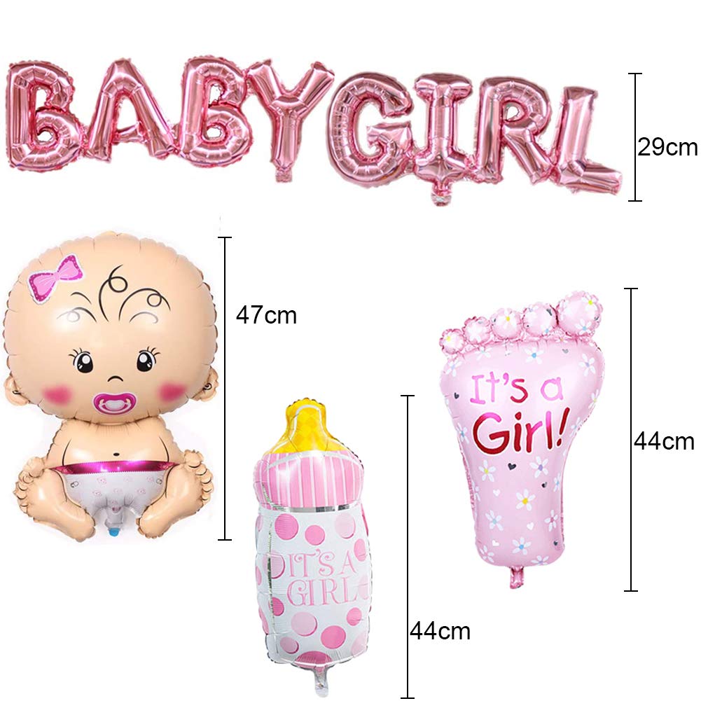 Baby Shower Decorations Set - Girl Shower Banners, Balloons, Party Supplies for Newborn Celebration - Perfect for Baby Shower, Gender Reveal & Birthday Party Decor