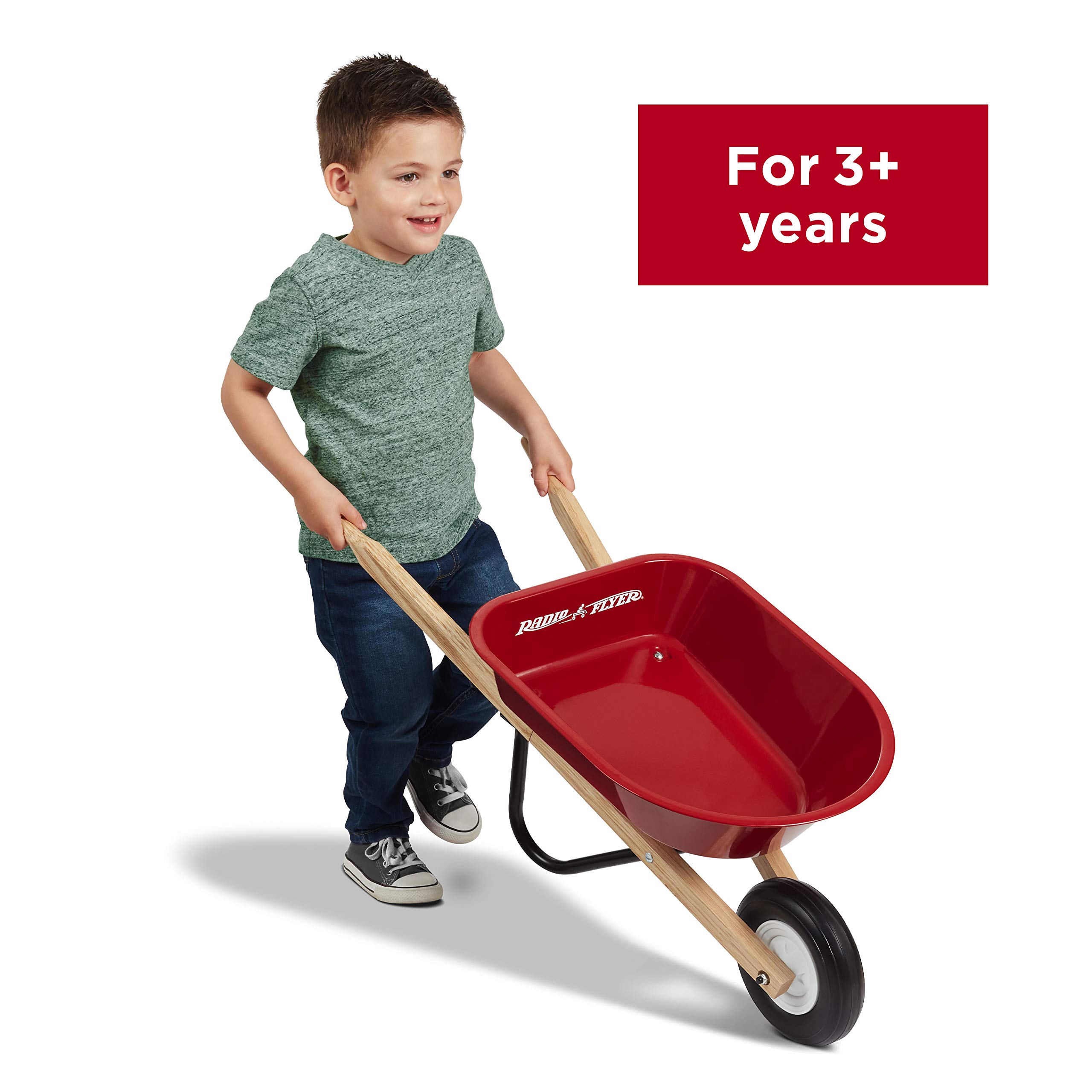 Radio Flyer Kid's Wheelbarrow - Red Toy Wheelbarrow for Children | Outdoor Gardening Pretend Play & Yard Work Toy for Toddlers