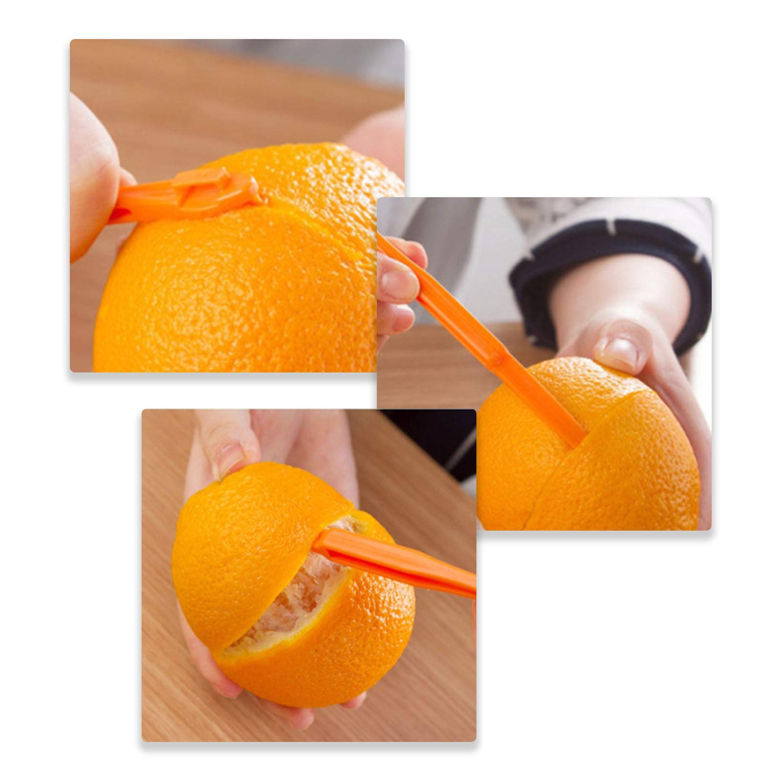 Best Plastic Citrus Peeler for Oranges, Tangerines, Grapefruit, Lemon & Passion Fruit - Easy Kitchen Tool for Fruit Peeling & Snack Prep