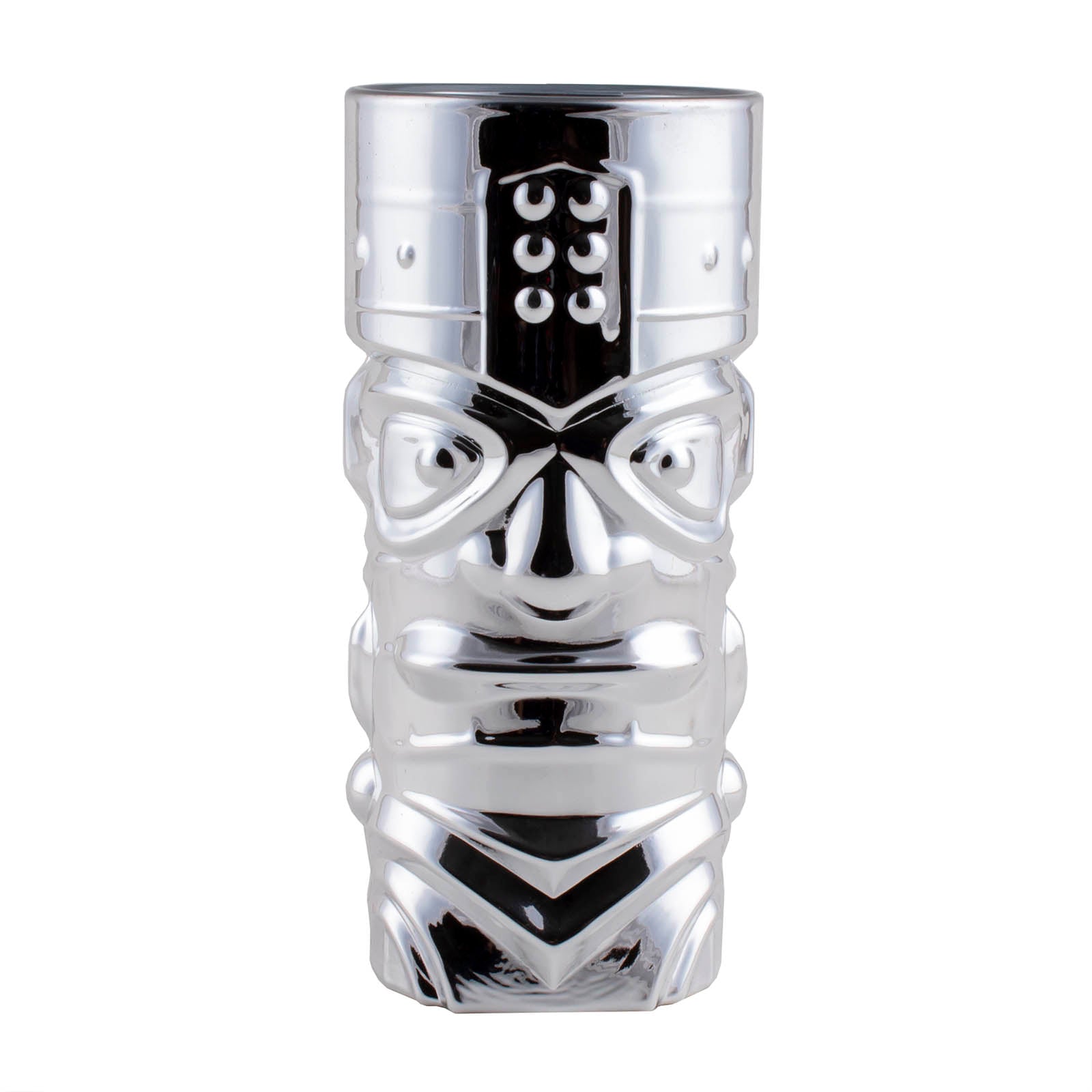 BarConic® Premium Silver Tiki Bar Set - 5-Piece Stainless Steel Cocktail Mixing Kit with Shaker, Jigger & Spoon - Perfect for Home Bars, Parties & Tropical Themed Events