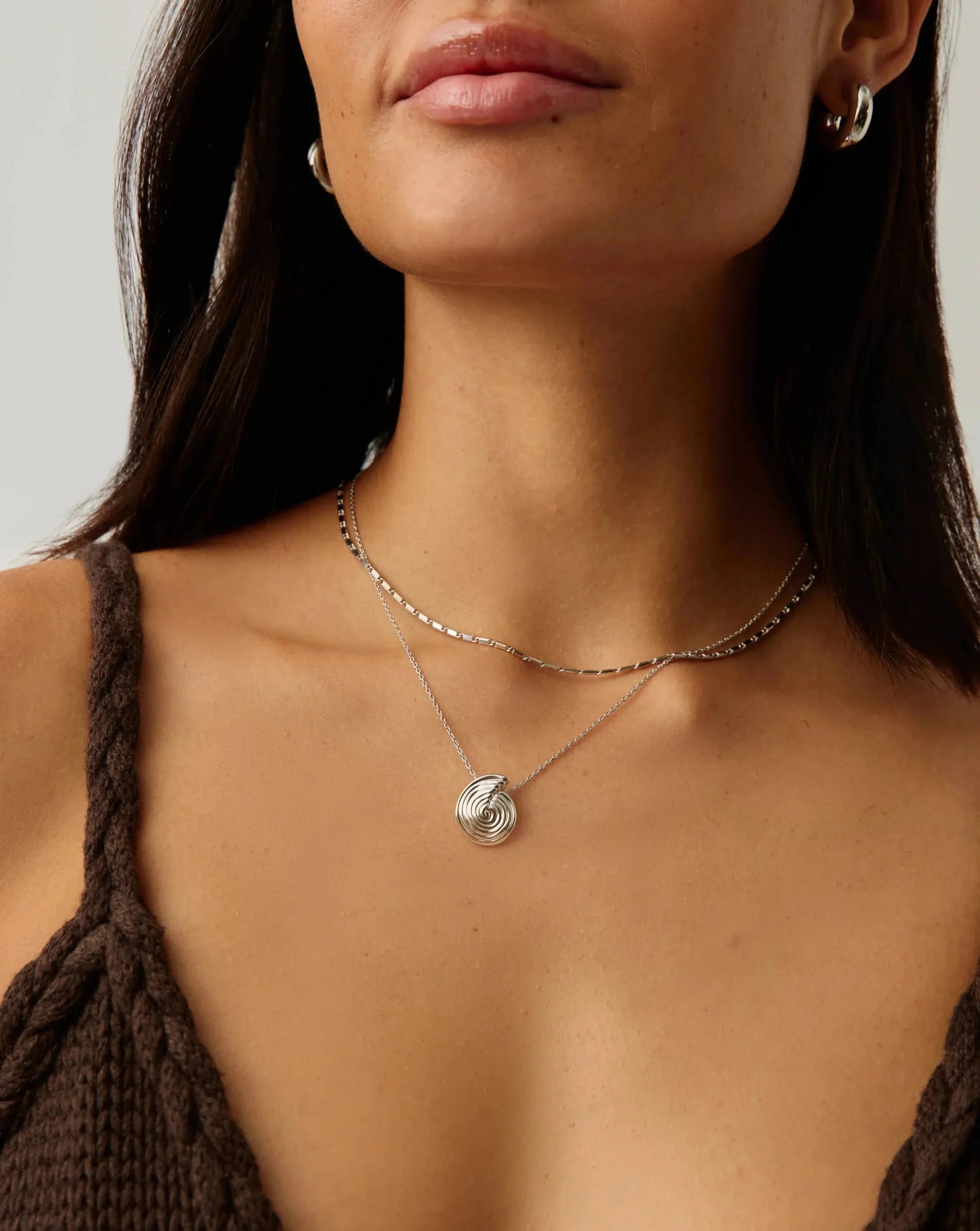 Elegant Spiral Mini Pendant Necklace - Silver Plated Jewelry for Women | Perfect for Everyday Wear, Date Nights & Gifts