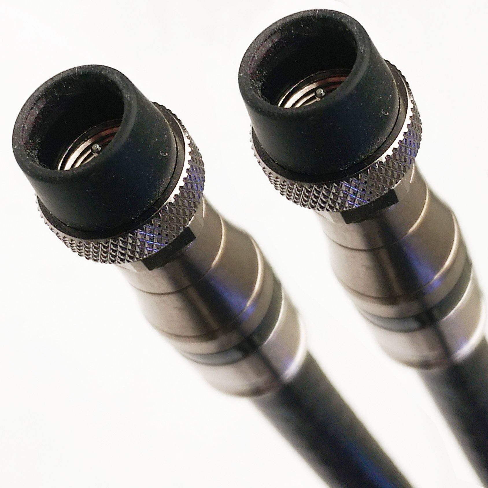 PHAT SATELLITE INTL - 3GHz RG-11 Coaxial Cable for HD Satellite TV, Indoor/Outdoor Use, 75 Ohm, 14AWG, Weatherproof Boot Fittings, UL CM Rated, Made in USA - Perfect for Home Theater, RV, and Outdoor TV Antenna Setup (3 Feet, Black)